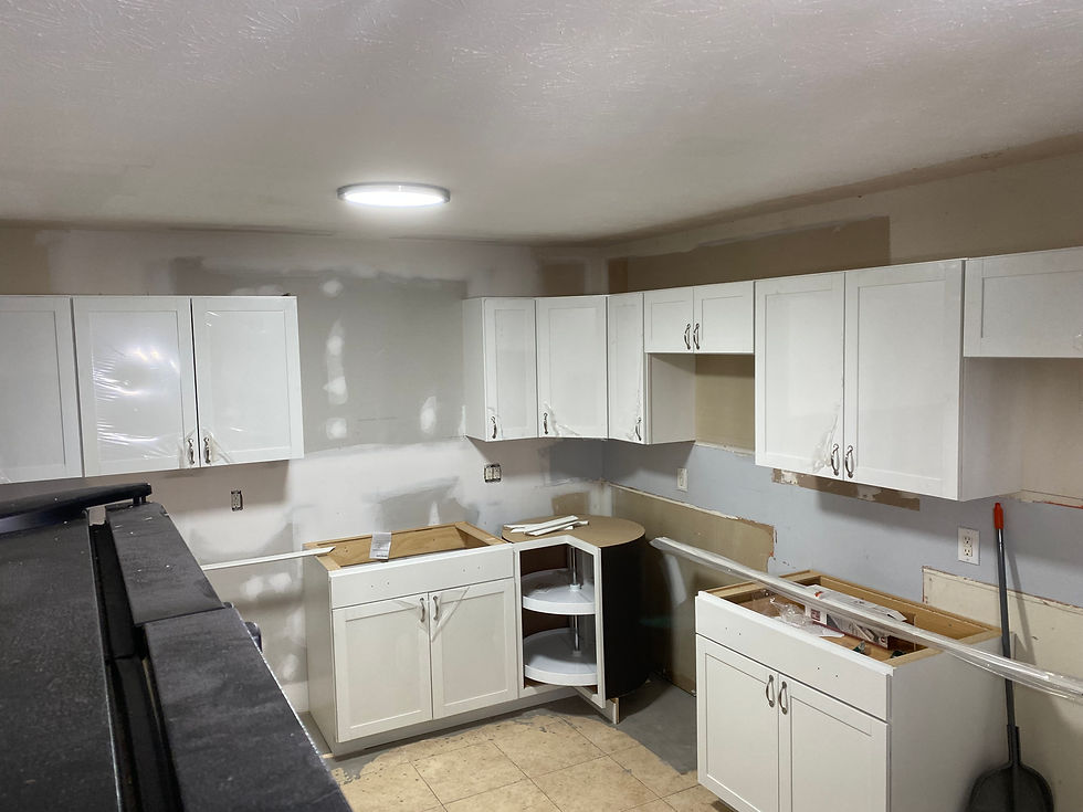 Kitchen renovation with new cabinets and countertops