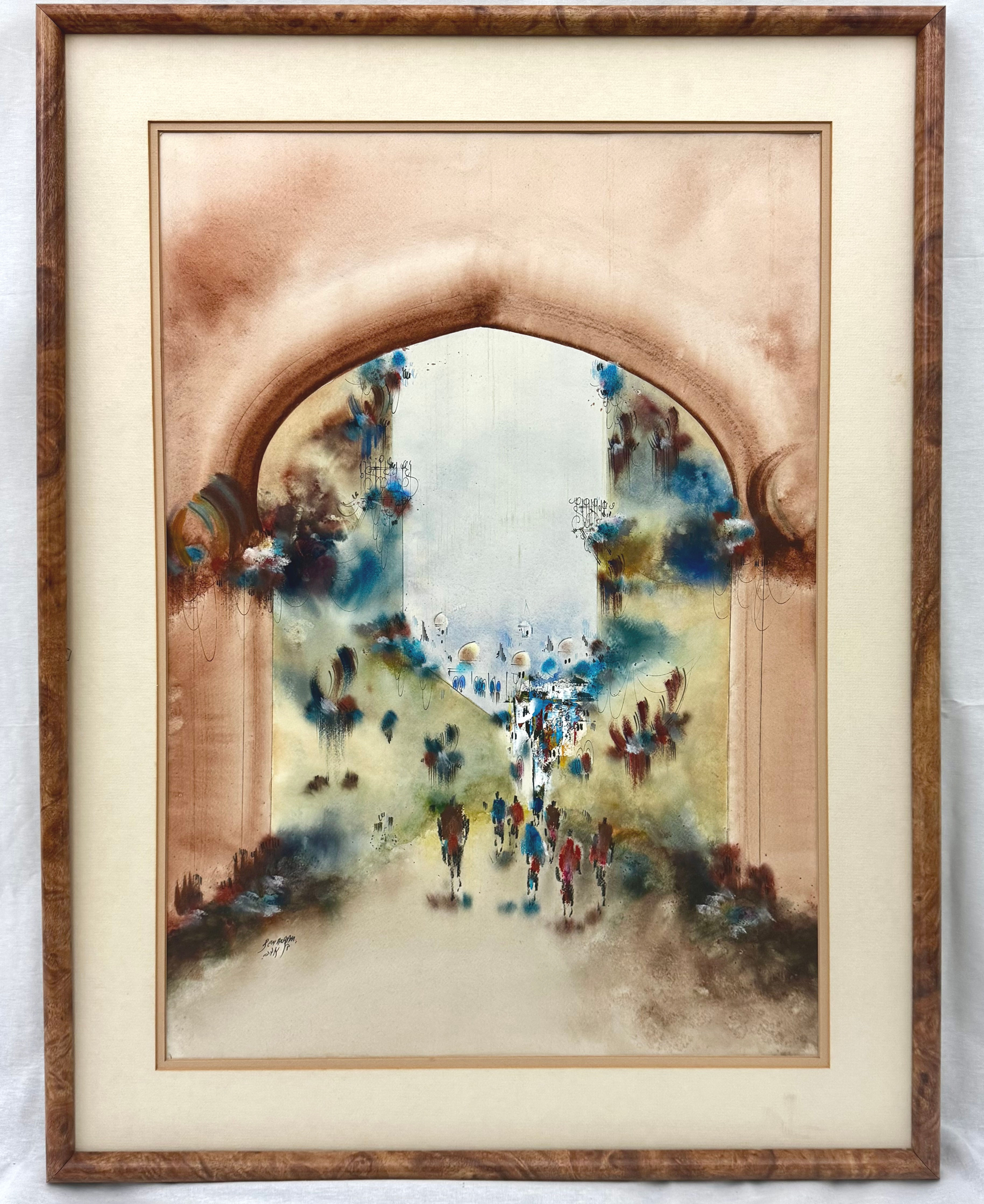 Edward Ben Avram (Israeli) watercolor on laid paper.  