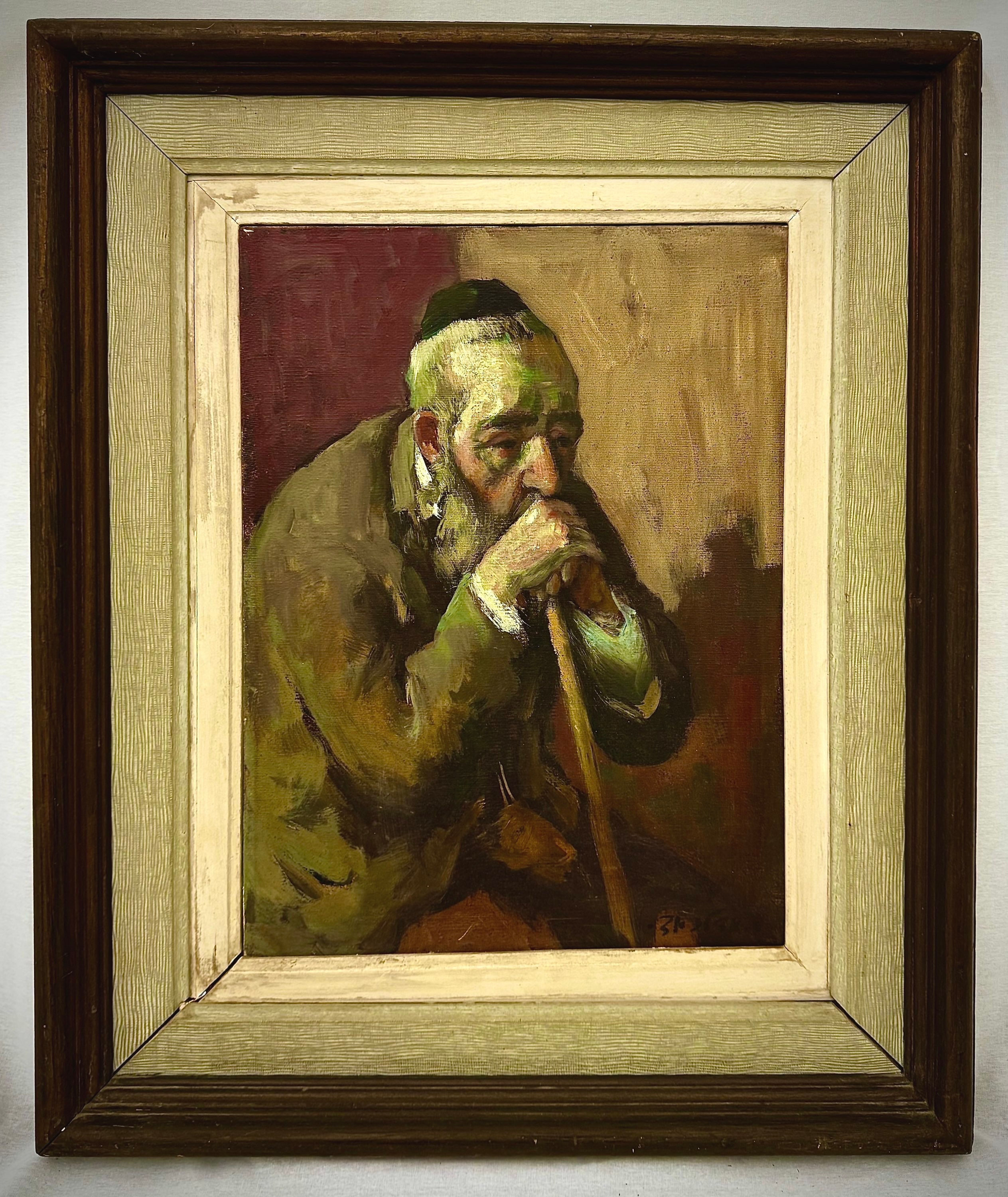 Ed Adler (1917-1984) - Rabbi, Oil on Canvas.