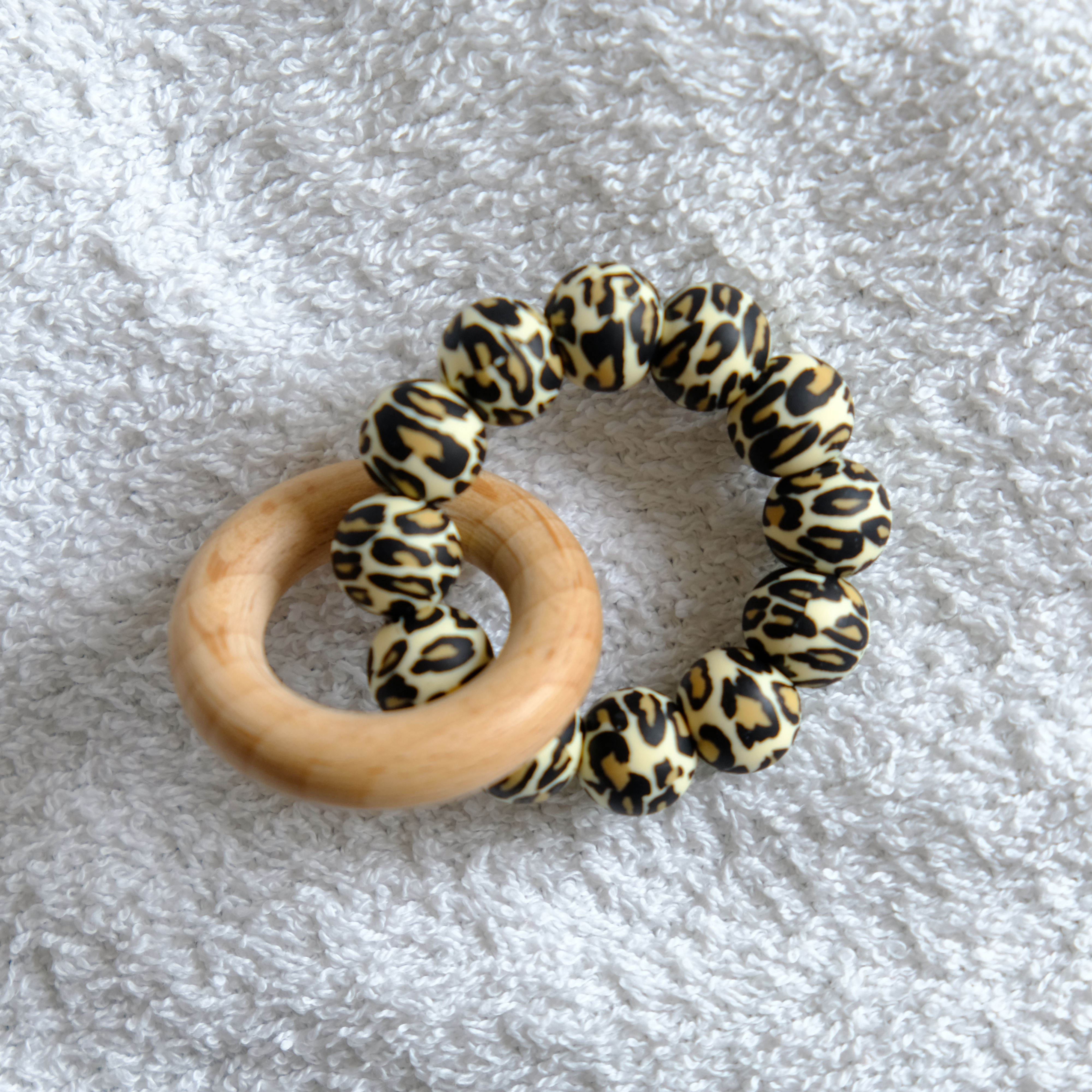 Hochet de dentition - rond léopard