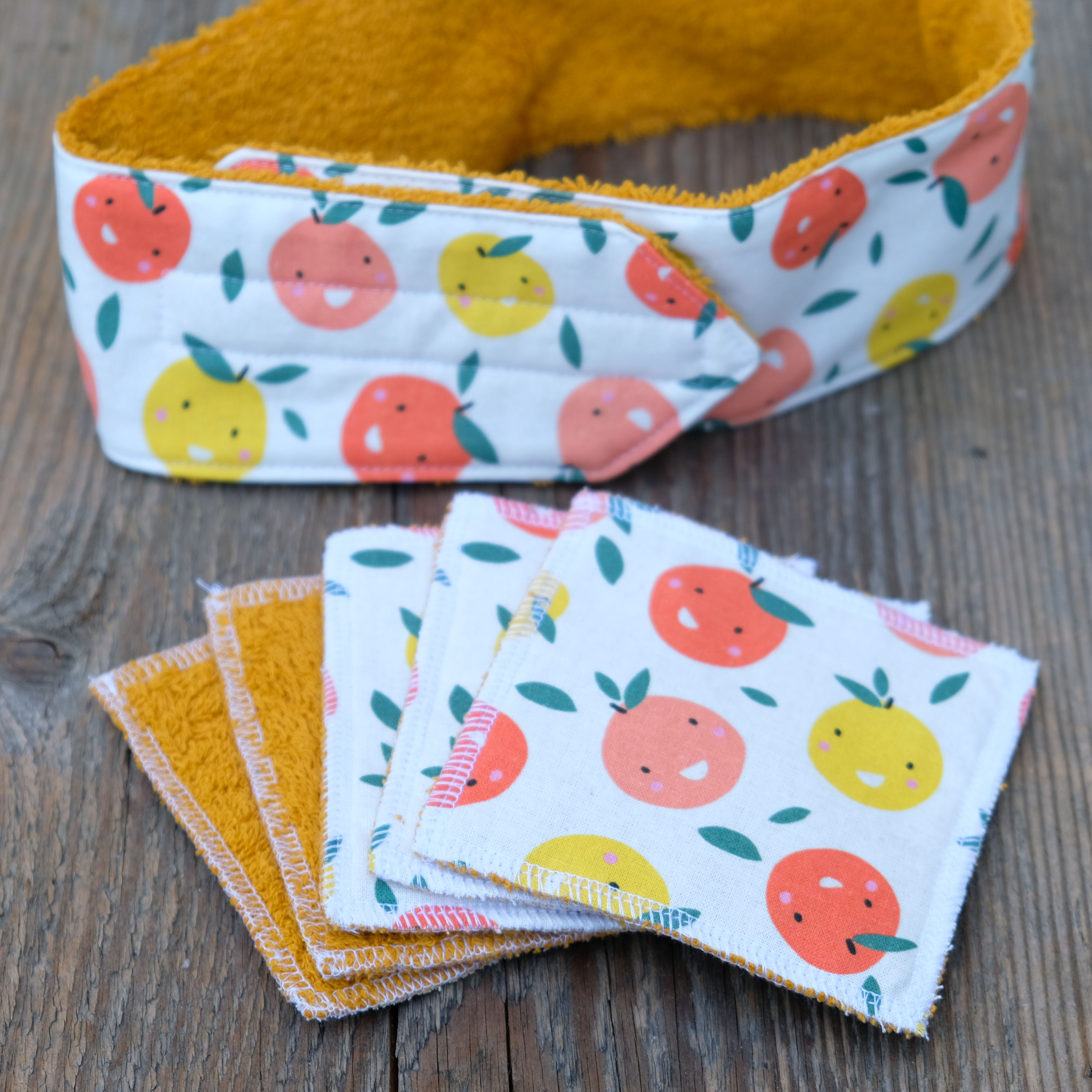Duo bandeau de soin et lingettes - Fruits/jaune