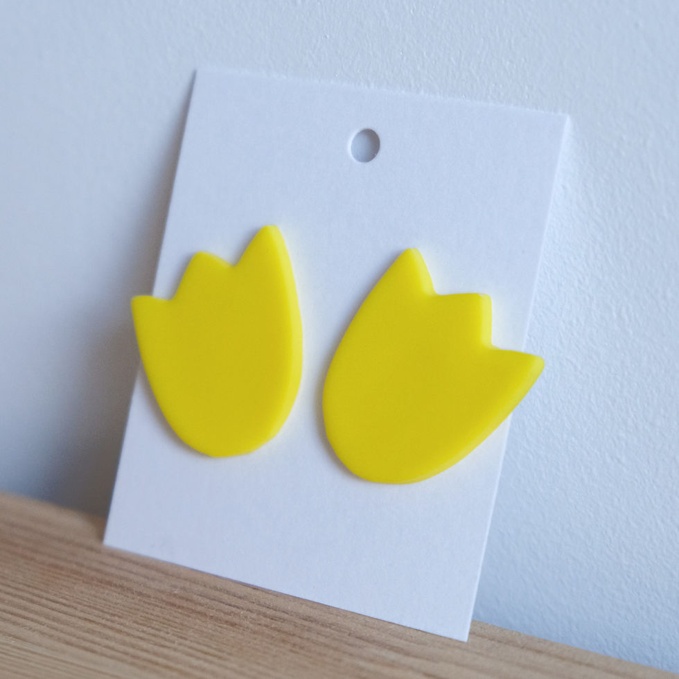 Miniature : Boucles d'oreilles clous - Tulipes jaunes