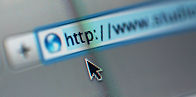 Internet address, computer screen. Close