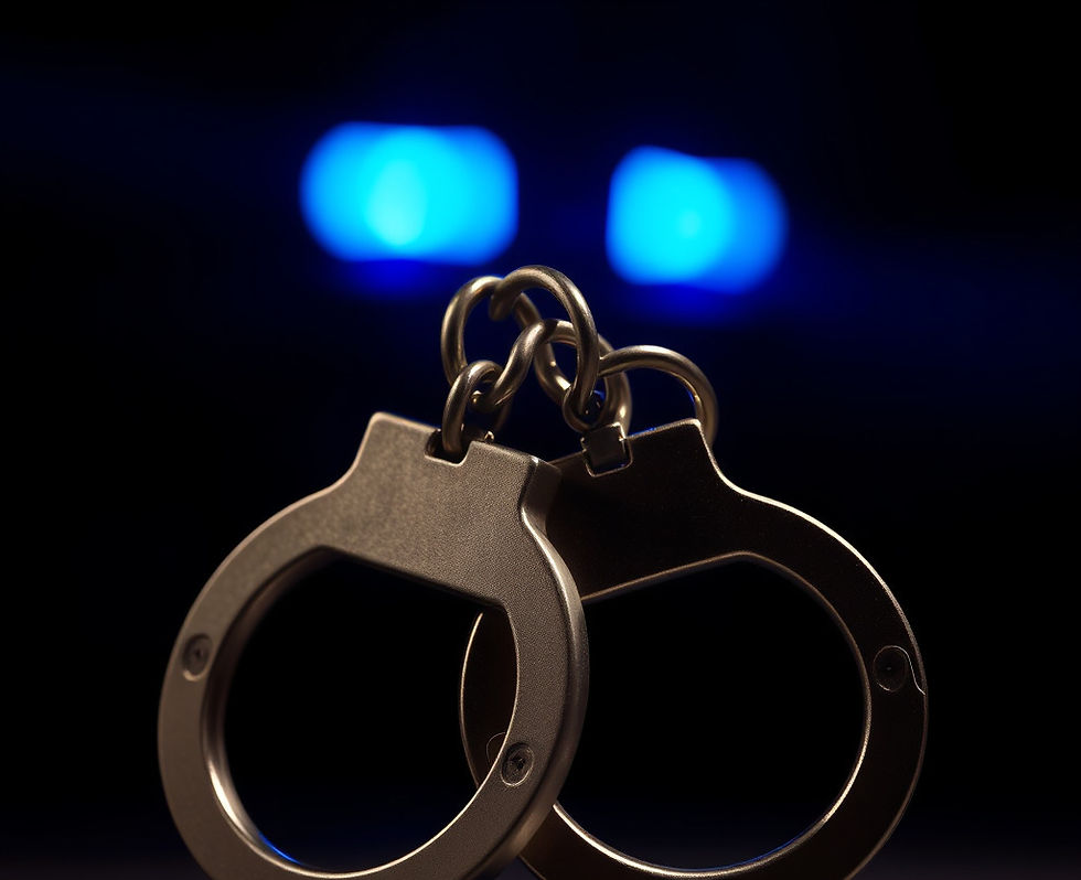 handcuffs and blue lights 