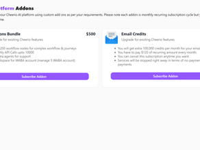 Cheerio subscription's addon for users outside India.