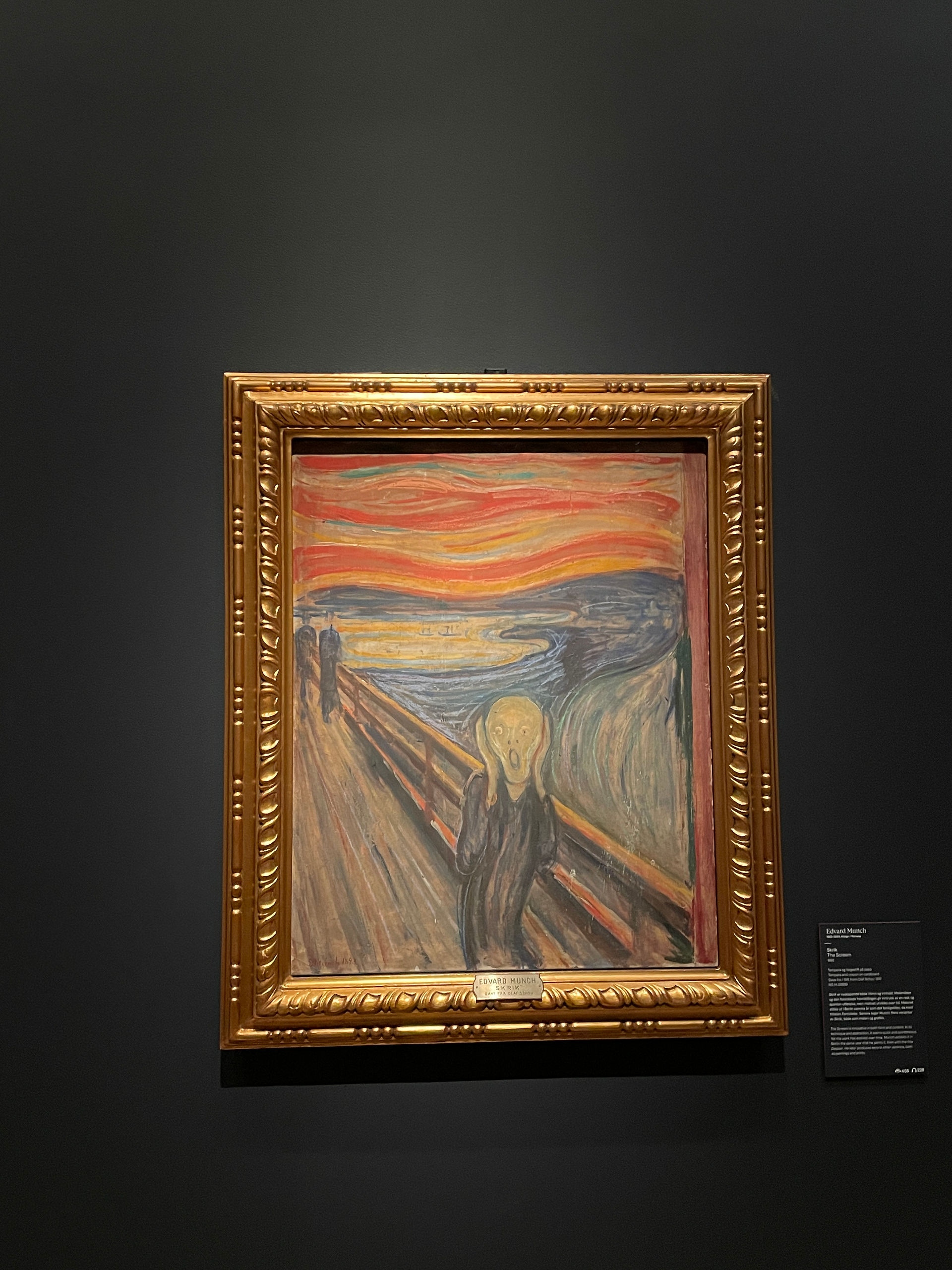 The famous painting the scream, with orange and blue coulours