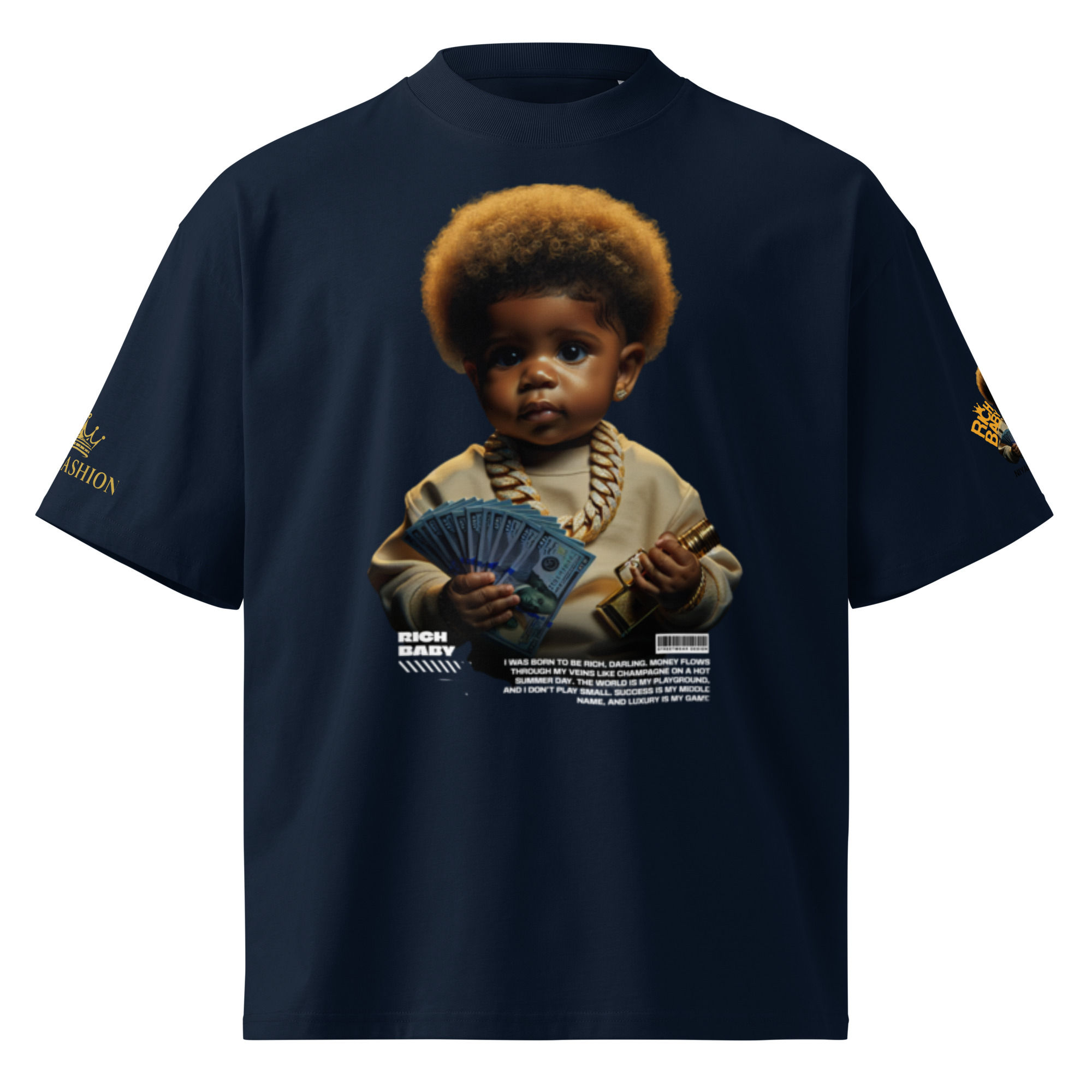 Unisex organic oversized high neck t-shirt