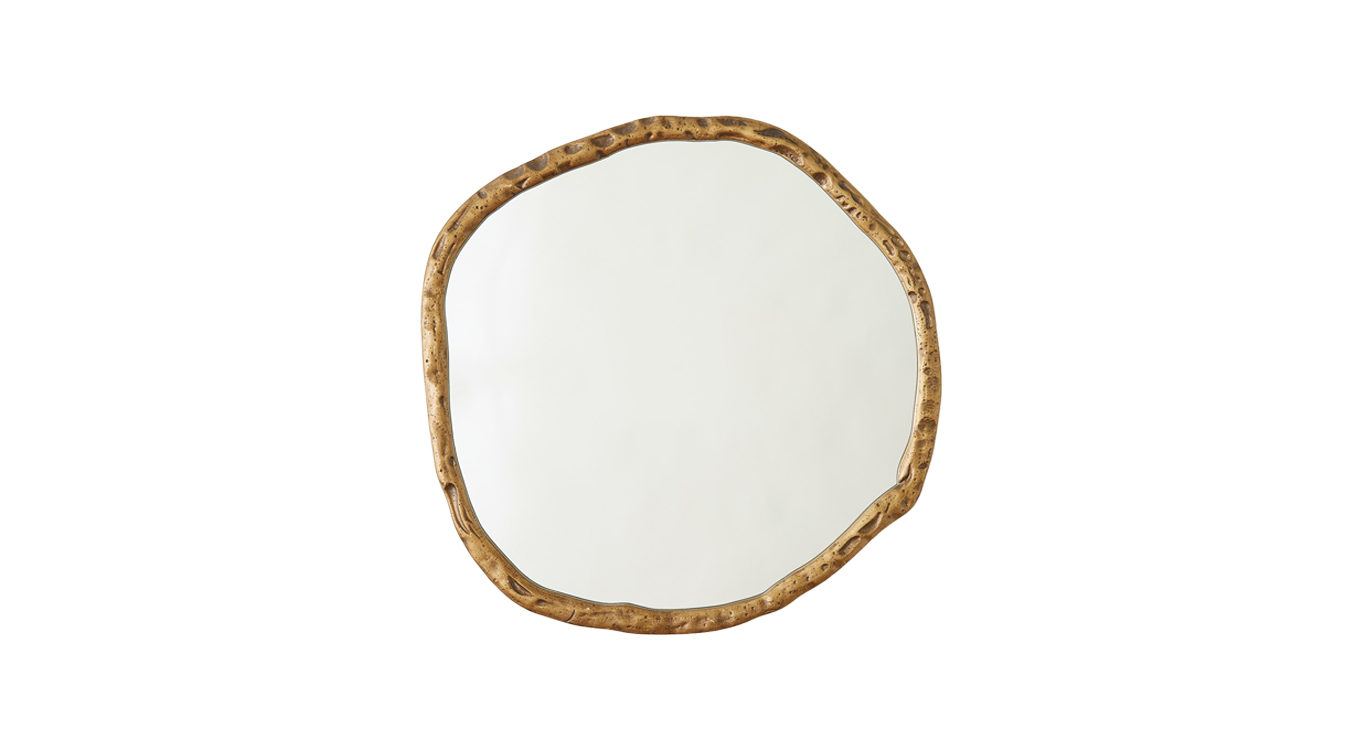 Irregular Circle Mirror-Antique Brass