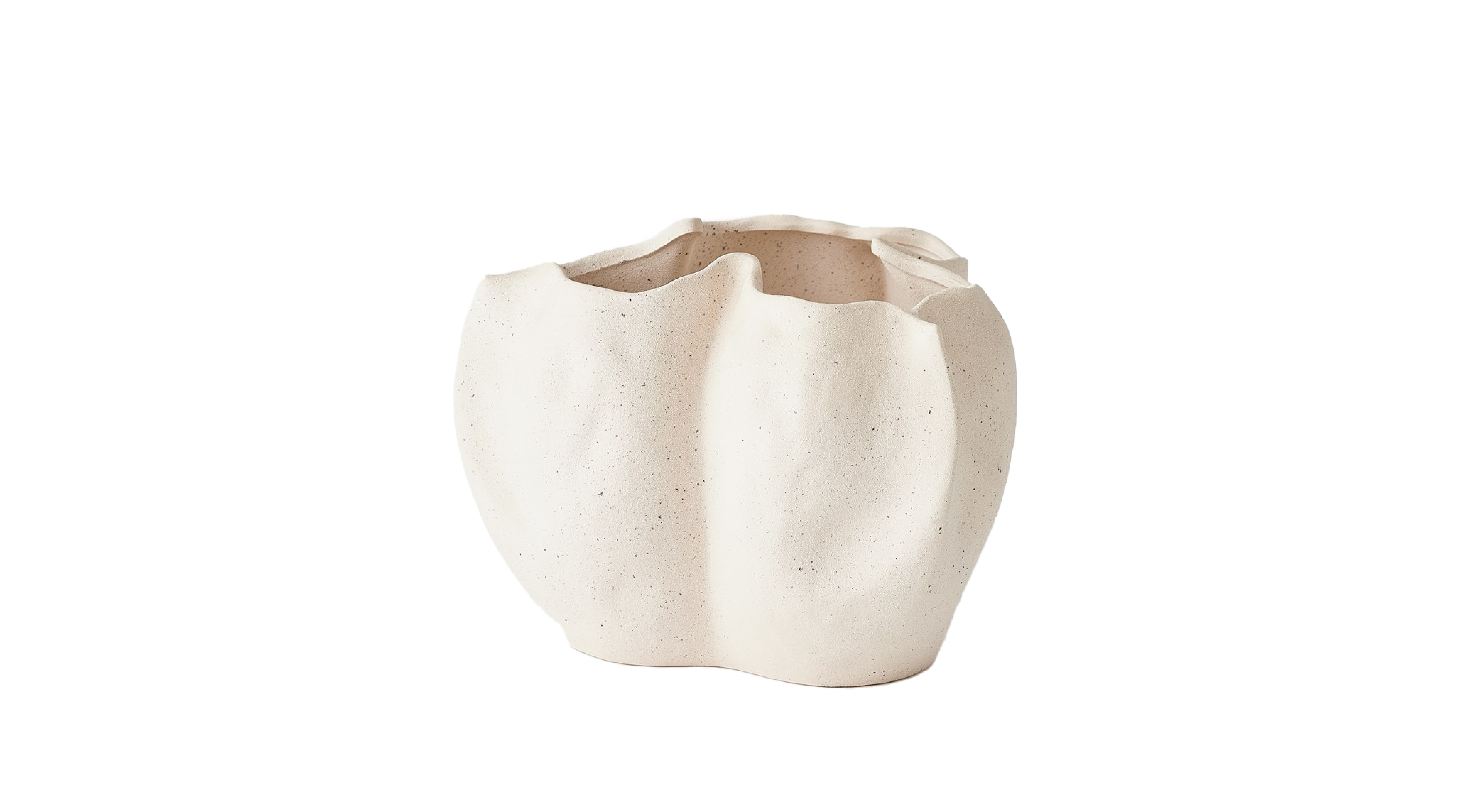 Pinched Vase-Ivory-Low