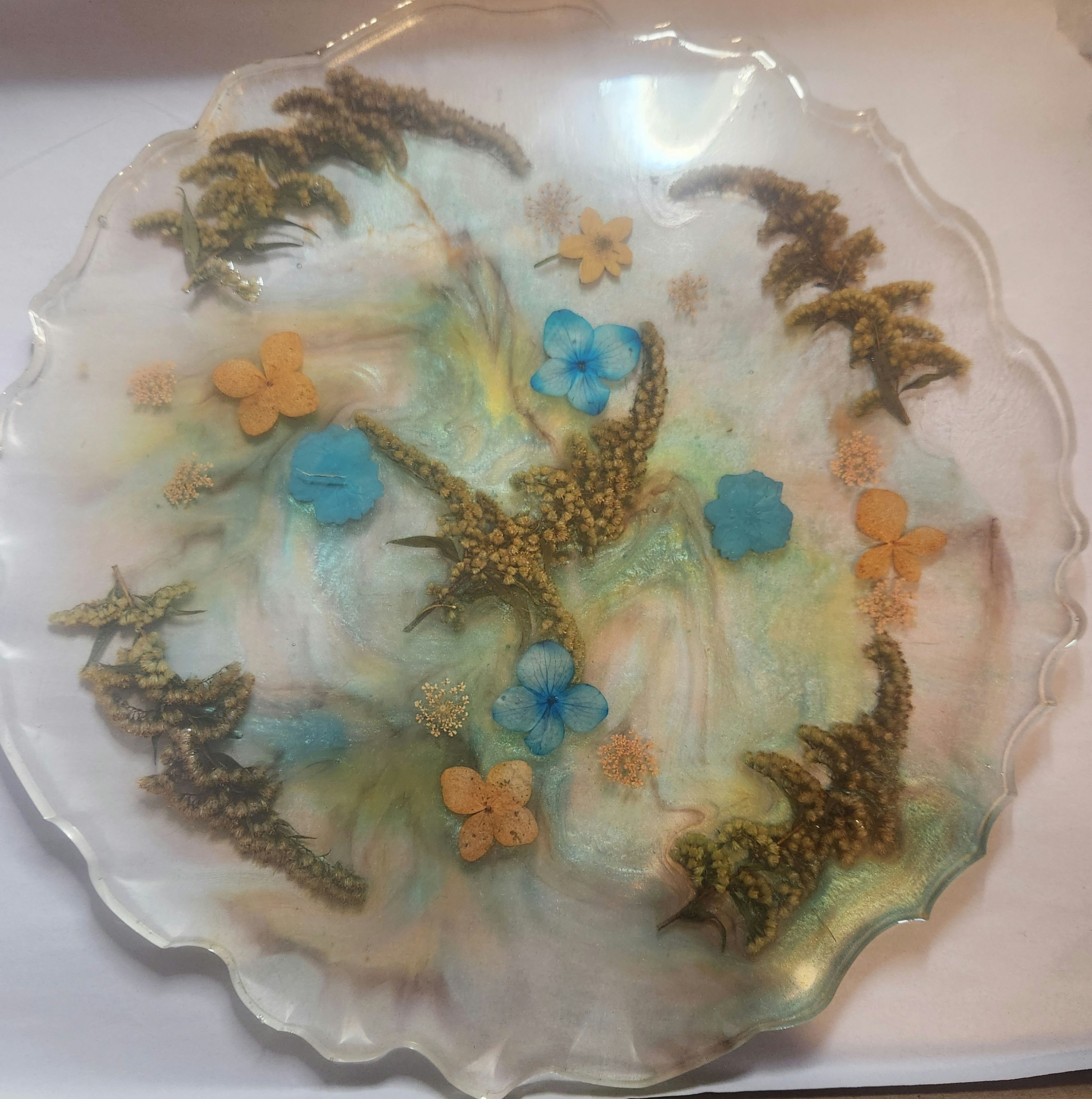 Goldenrod and pansies large wall decor