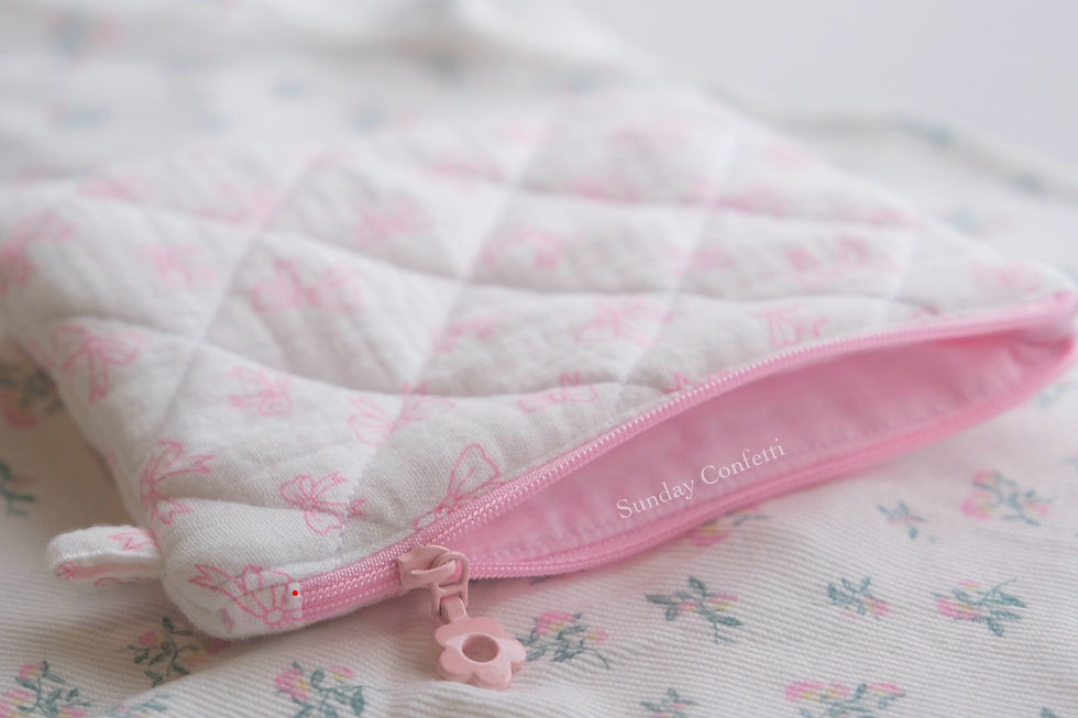 Thumbnail: Coquette Ribbon Flat Pouch