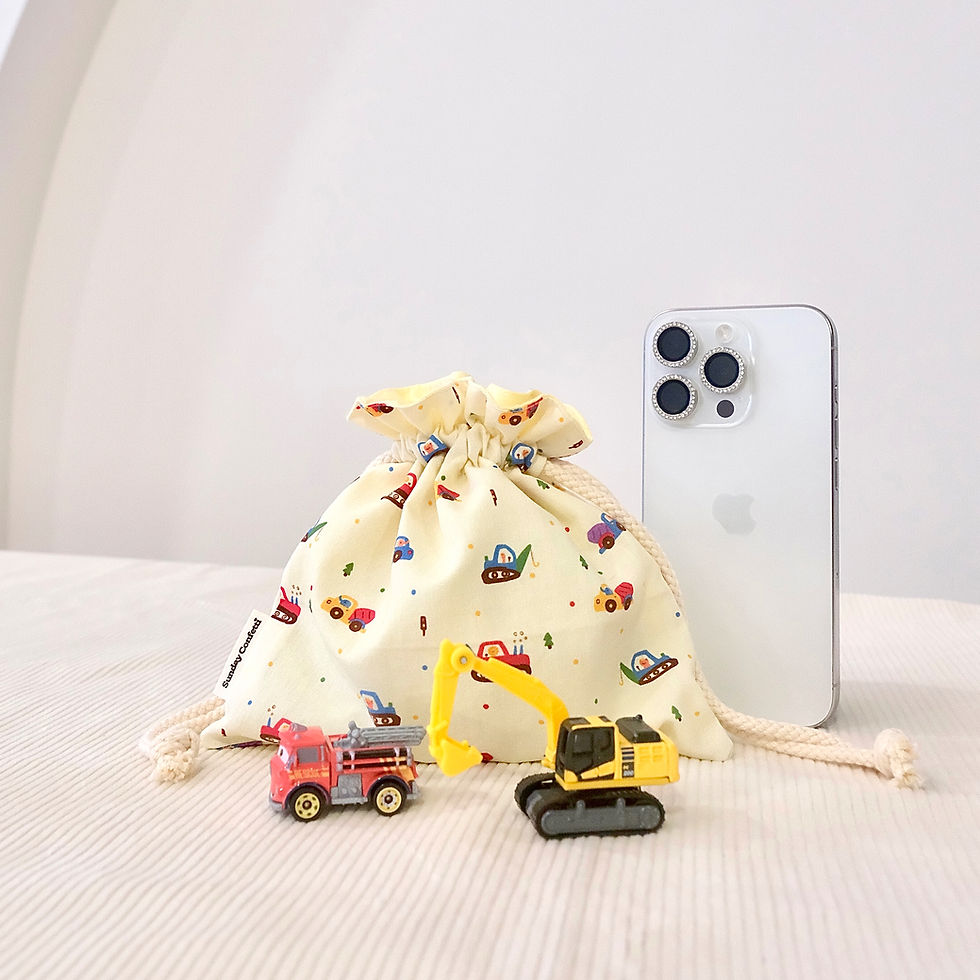 Thumbnail: Happy Trucks drawstring pouch