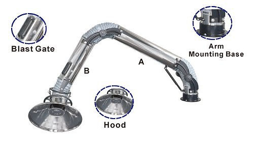 Stainless Standing Fume Arms