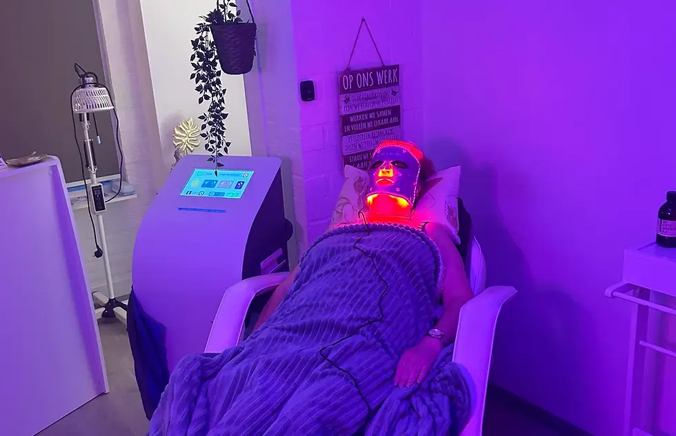 Led masker in gebruik
