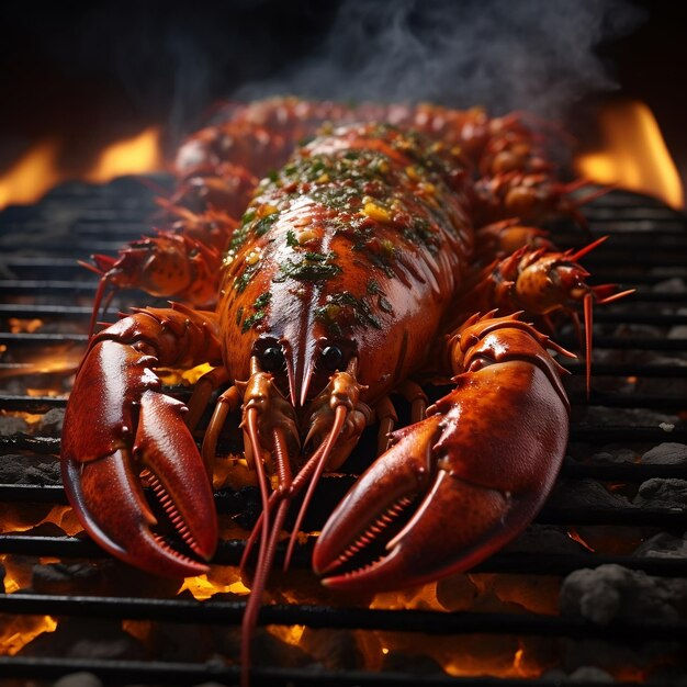 Lobster cooking on BBQ Boa Vista - Cape Verde
