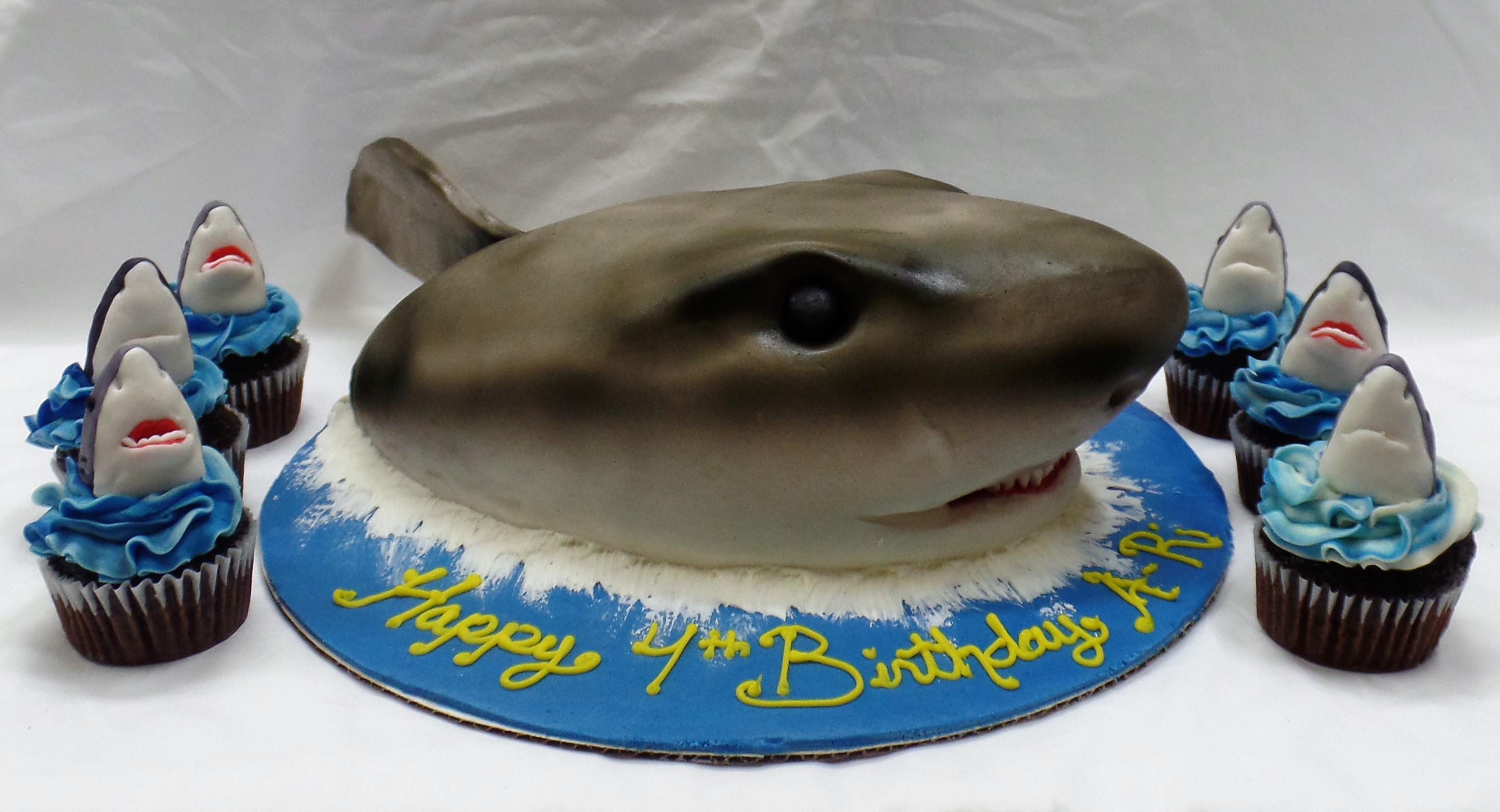Shark Cake and Cupcakes