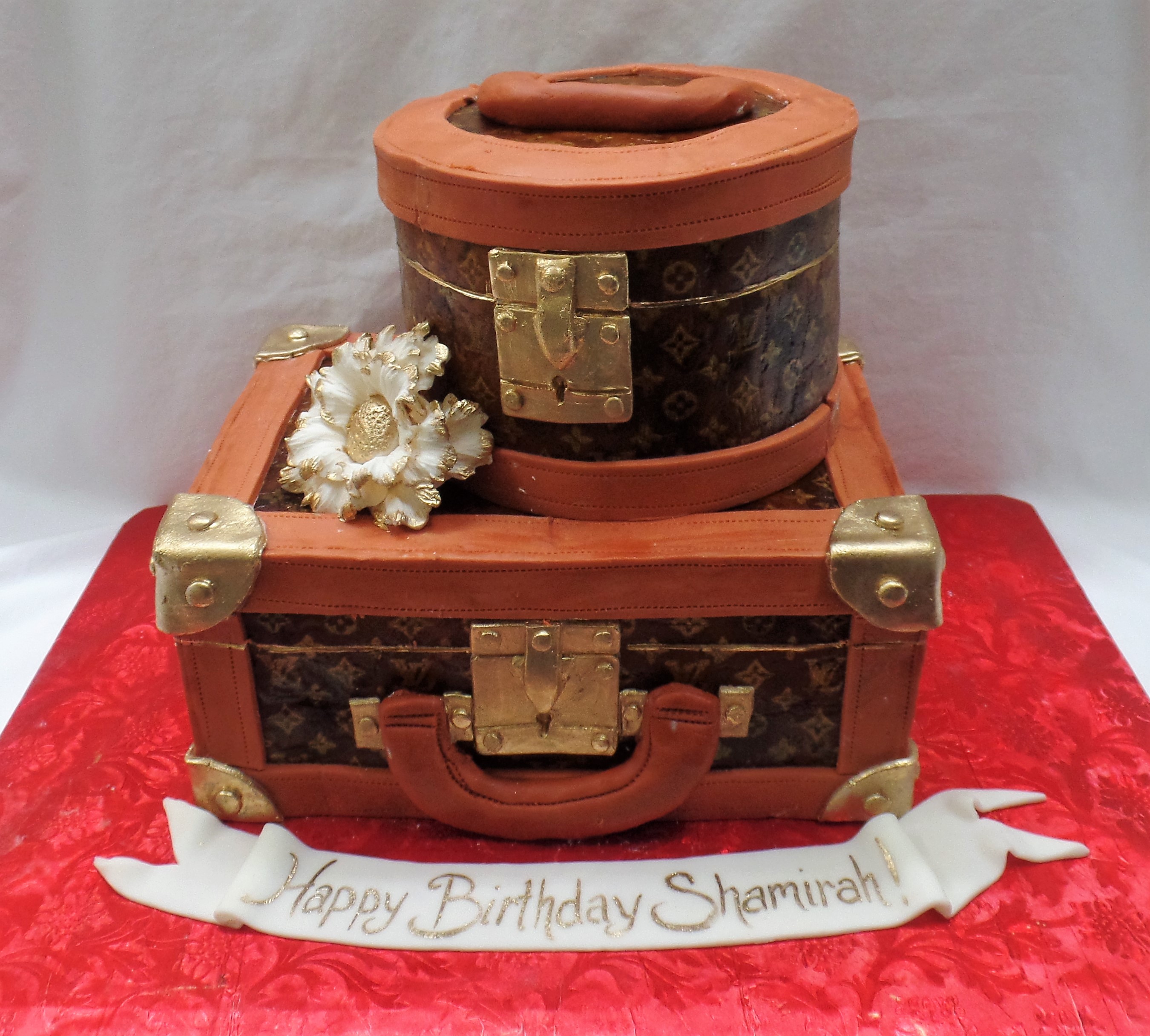 LV Suitcase Birthday Cake