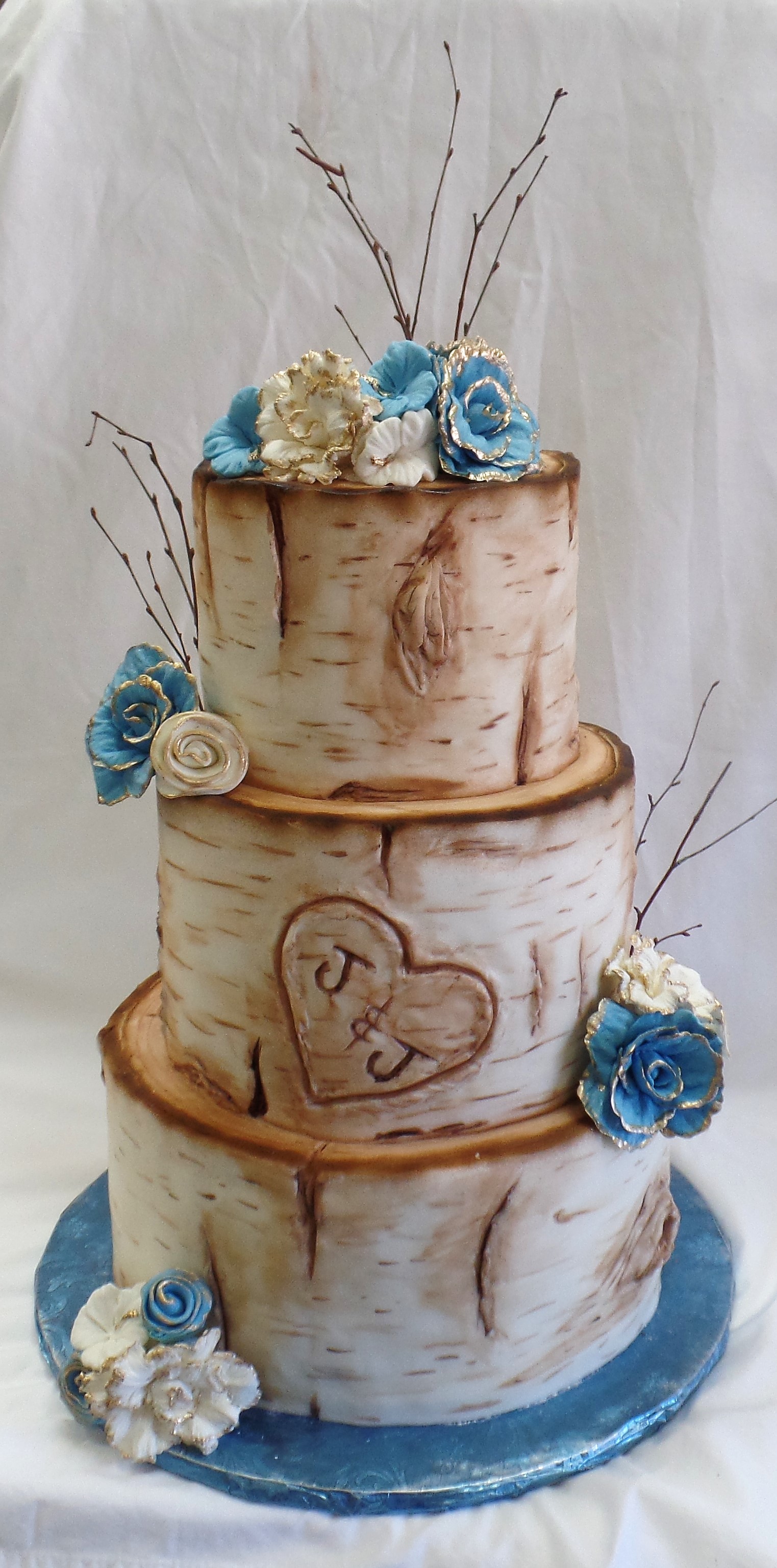 Birch Tree Baby Shower Cake