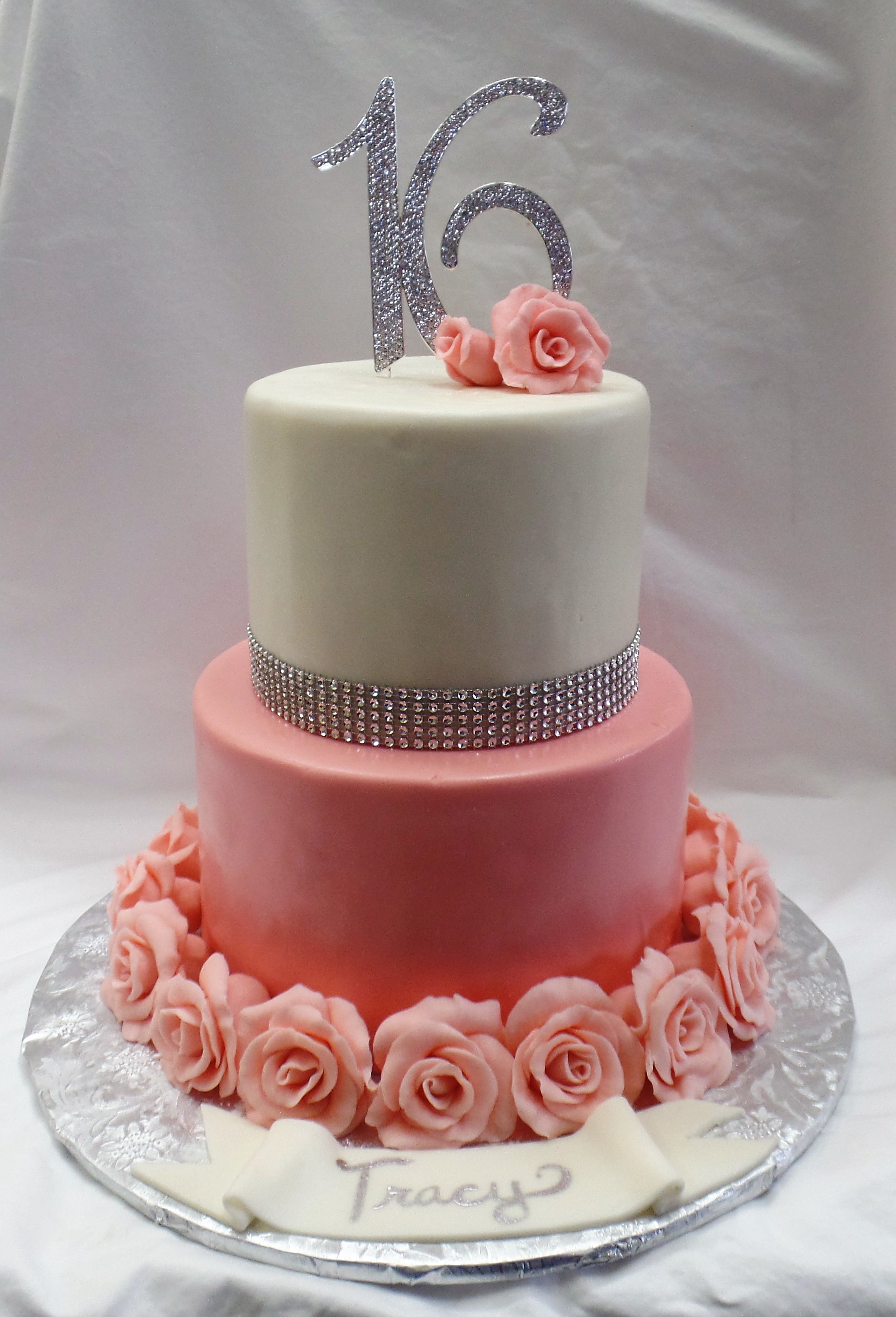 Elegant Rose Birthday Cake