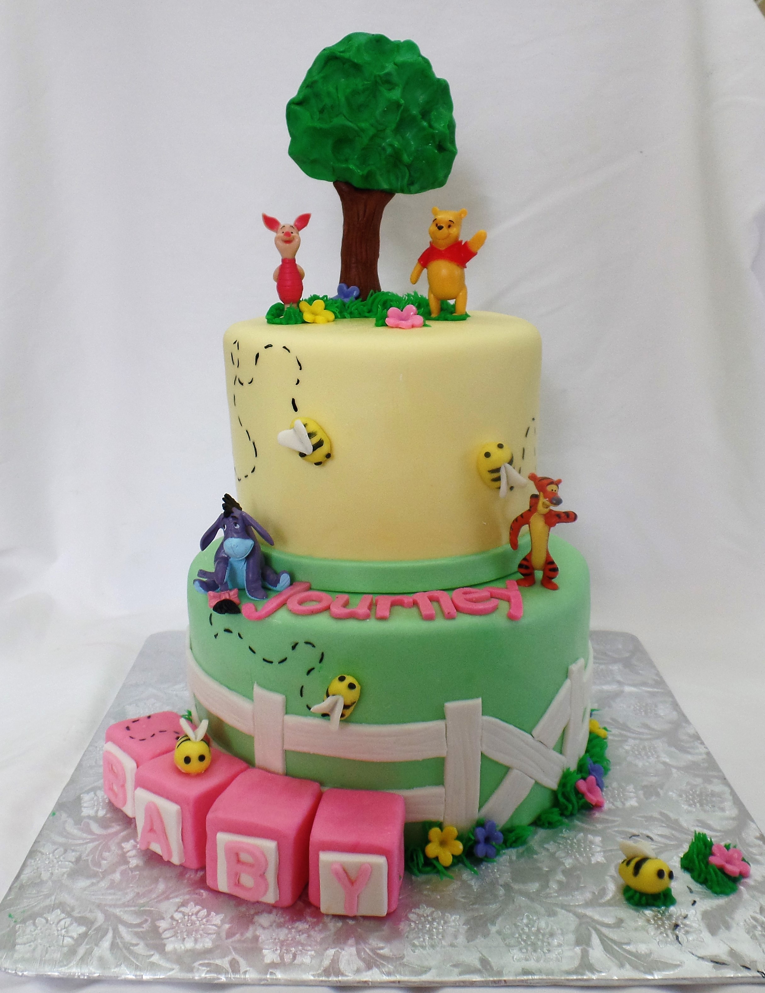 Winnie the Pooh Baby Shower Cake