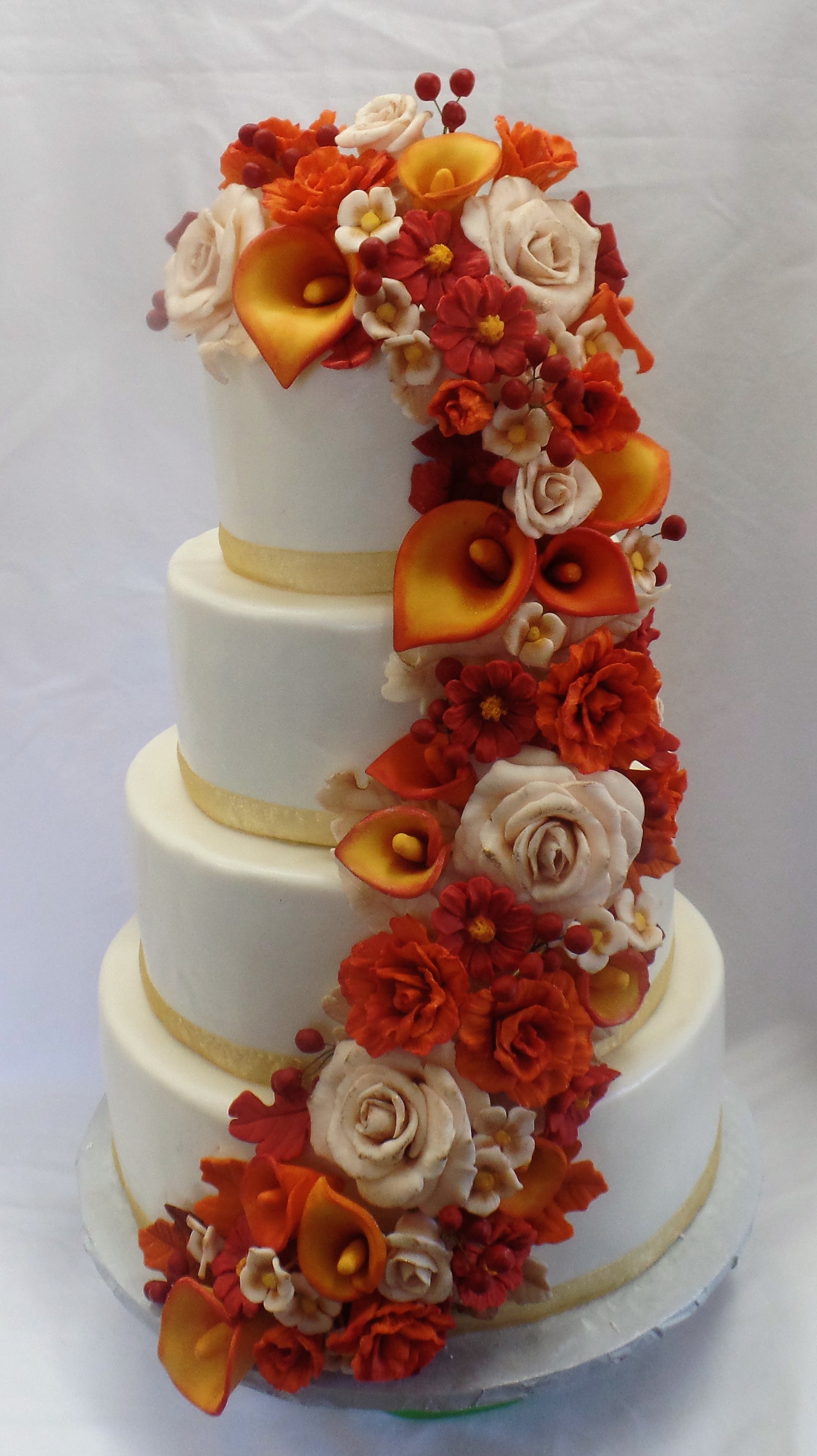 Fall Floral Wedding Cake
