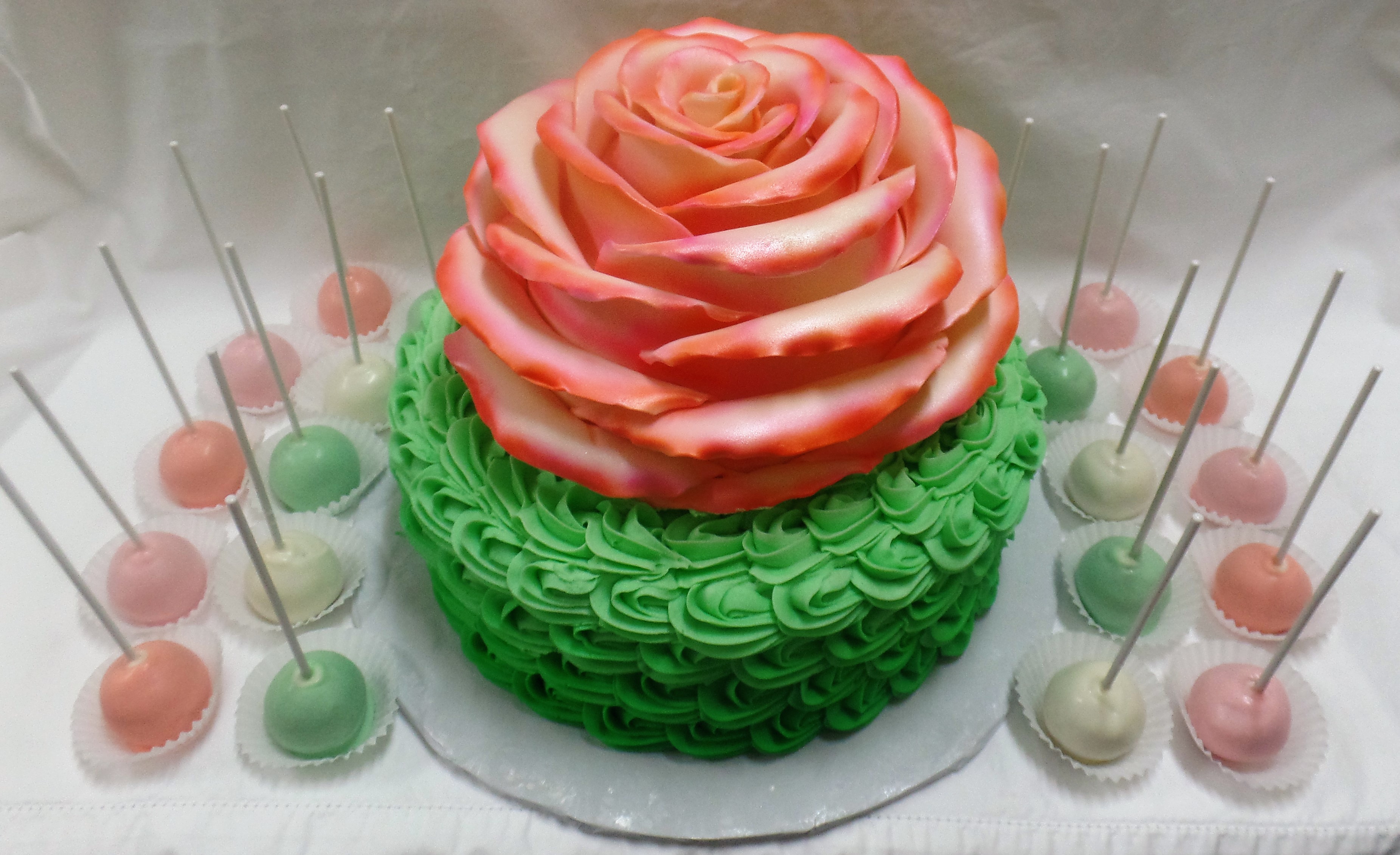 Rose Baby Shower Cake