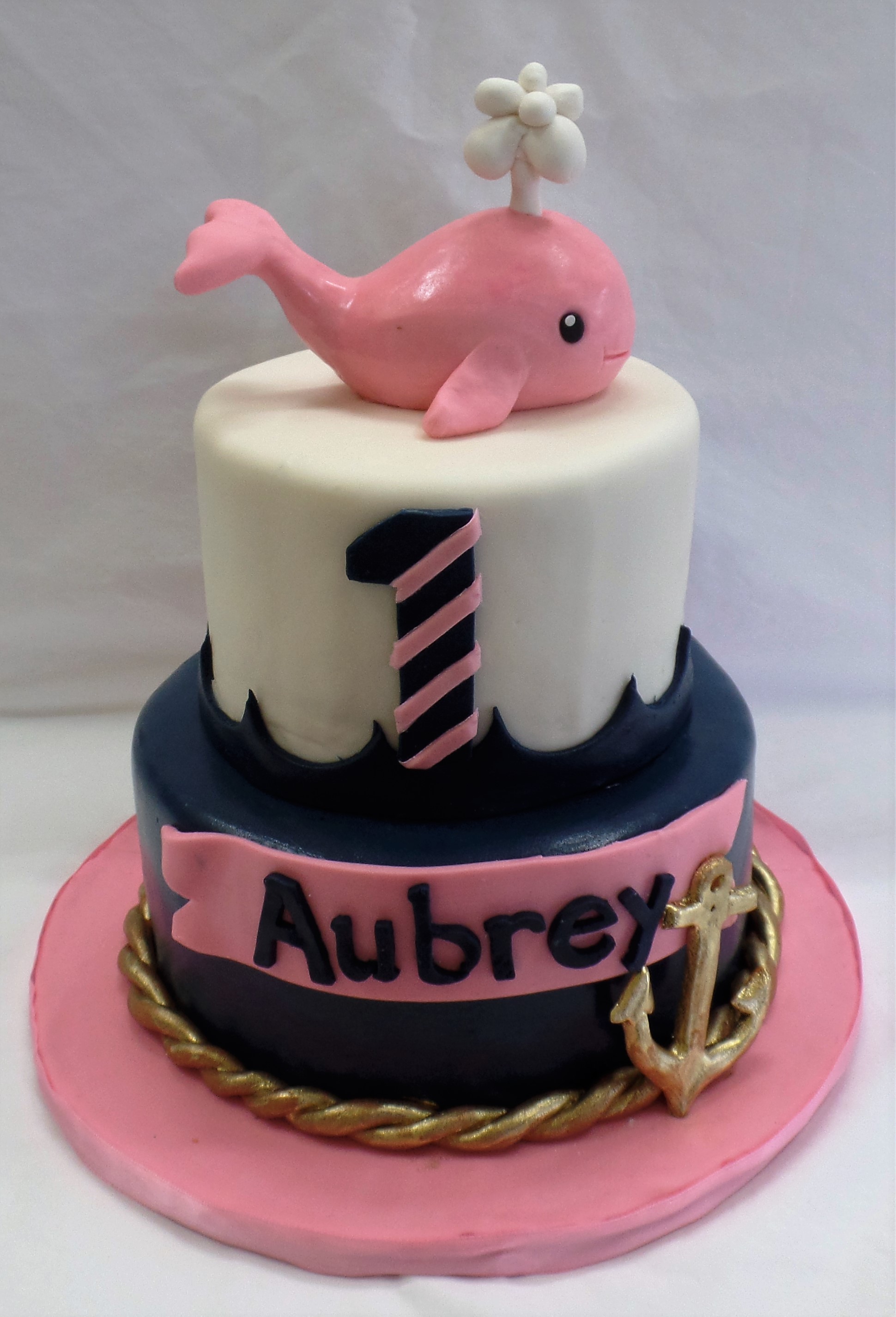 Pink Whale Birthday Cake