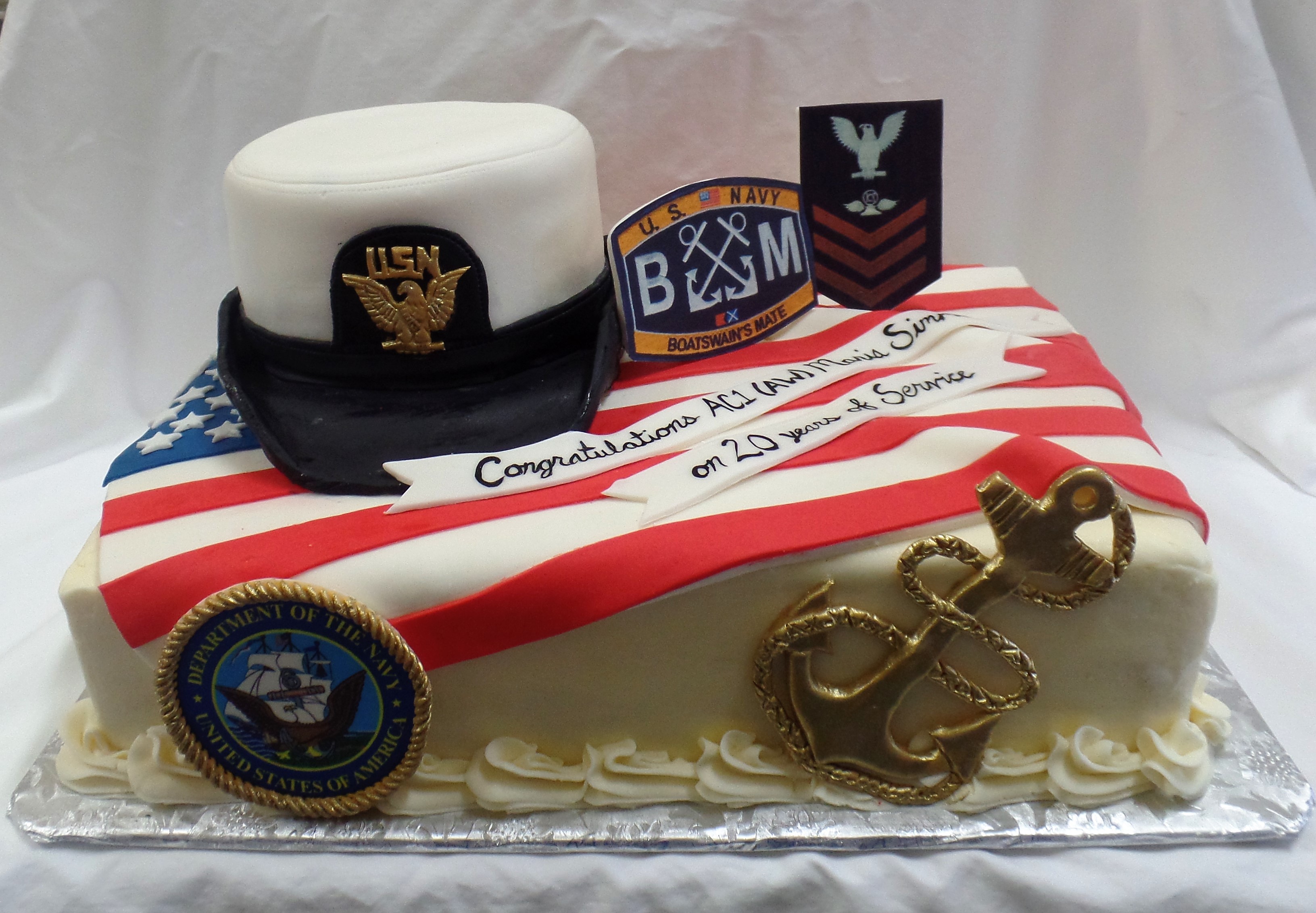 Navy Retirement Cake