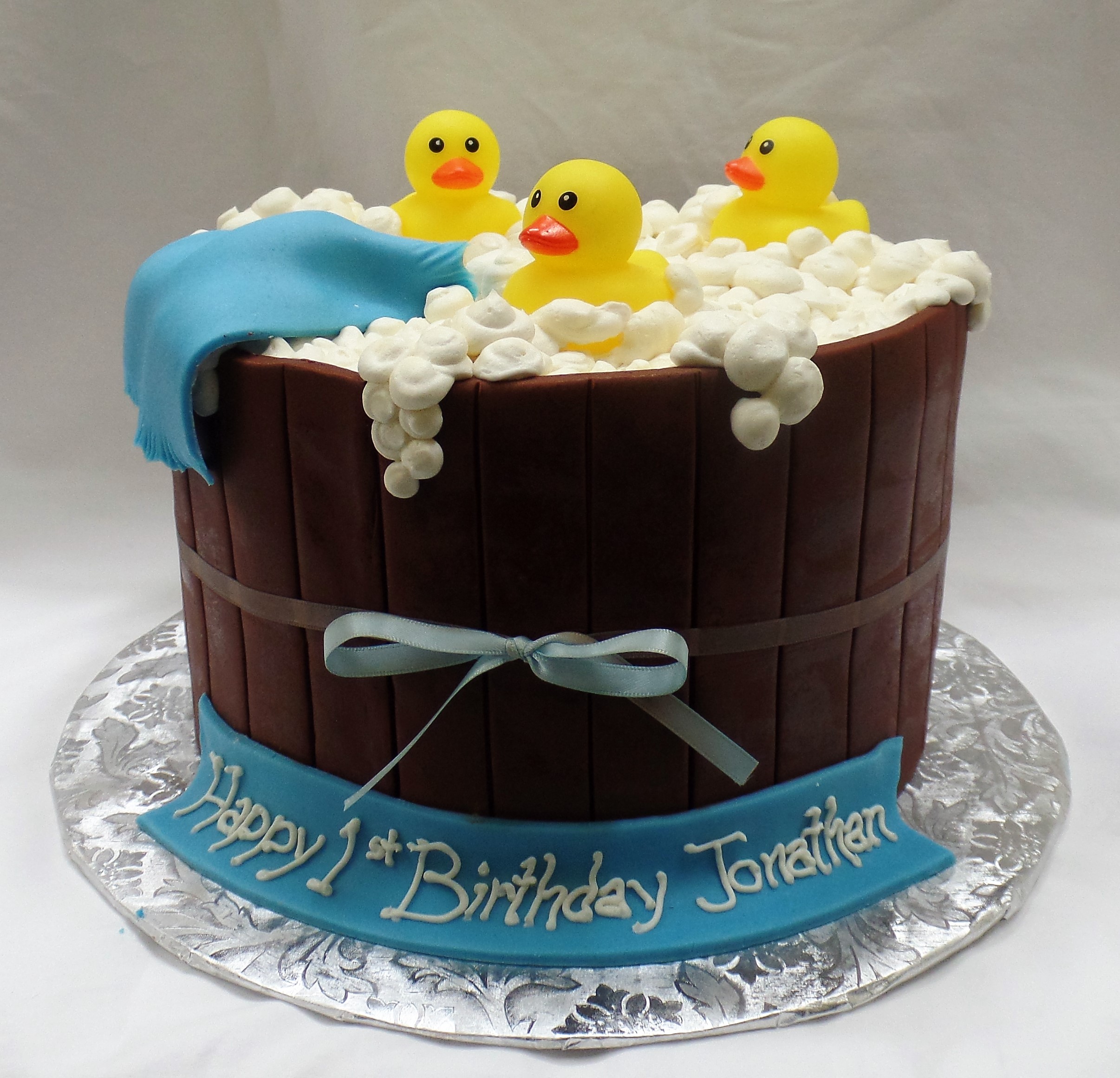 Rubber Ducks in a Tub Birthday Cake