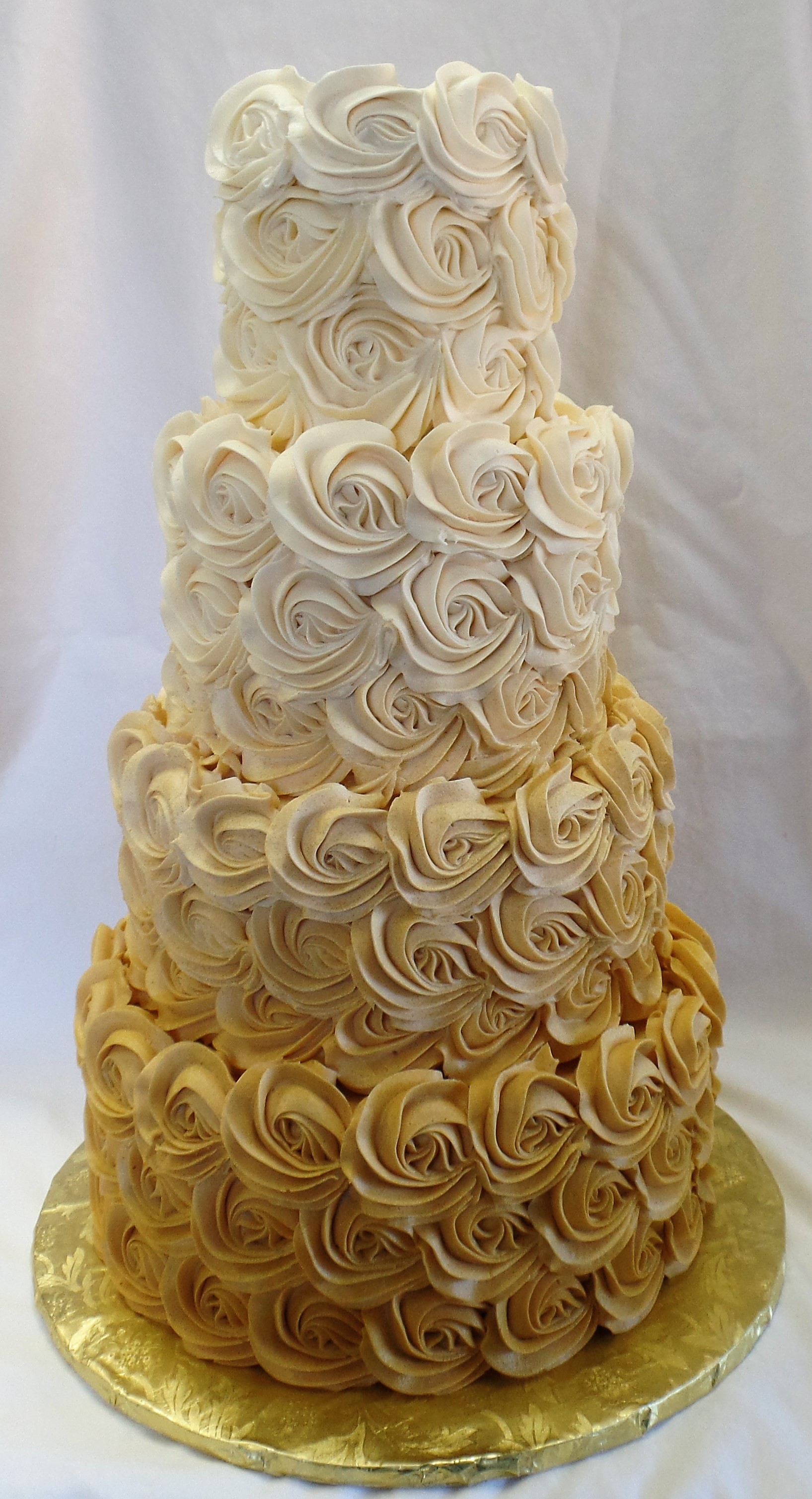 Gold to White Baby Shower Cake
