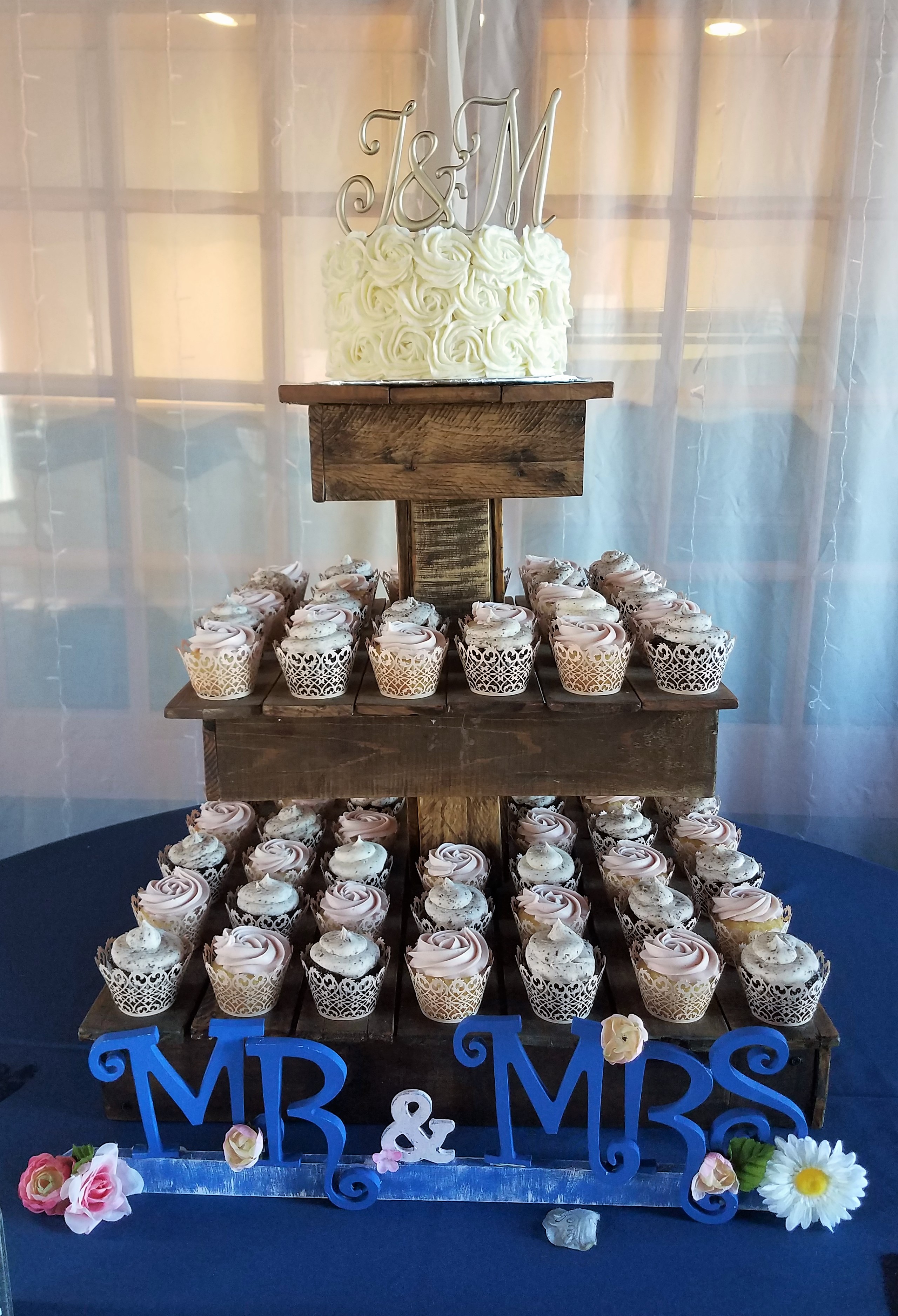 Wedding Cake and Cupcakes