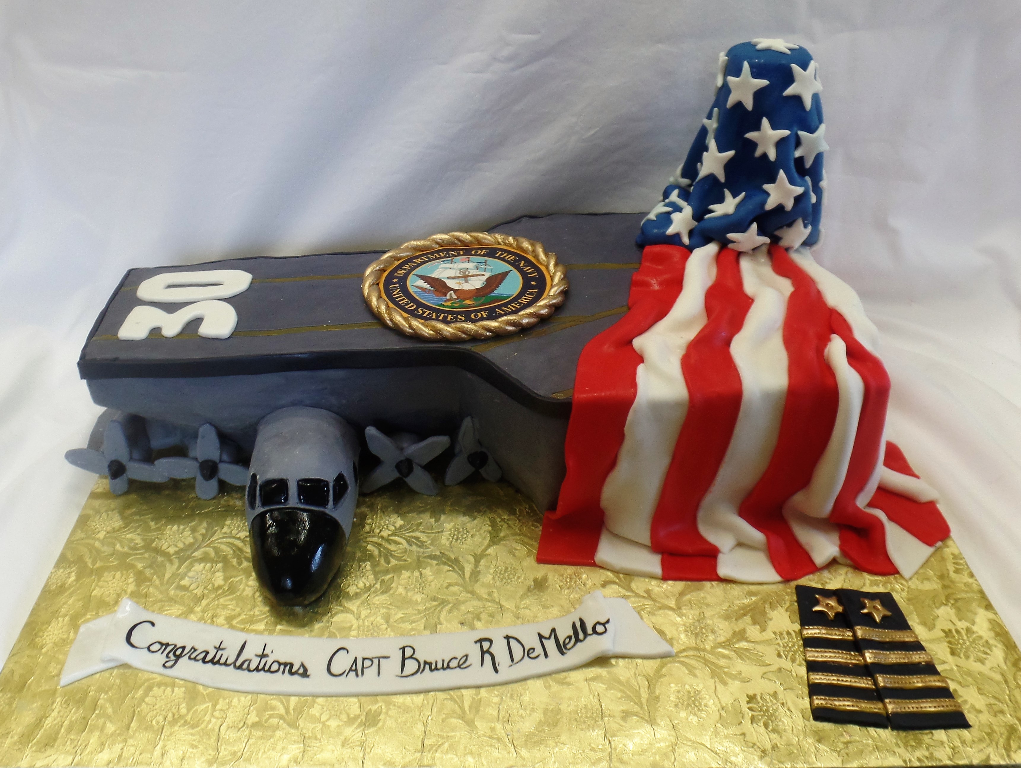 Aircraft Carrier Retirement Cake