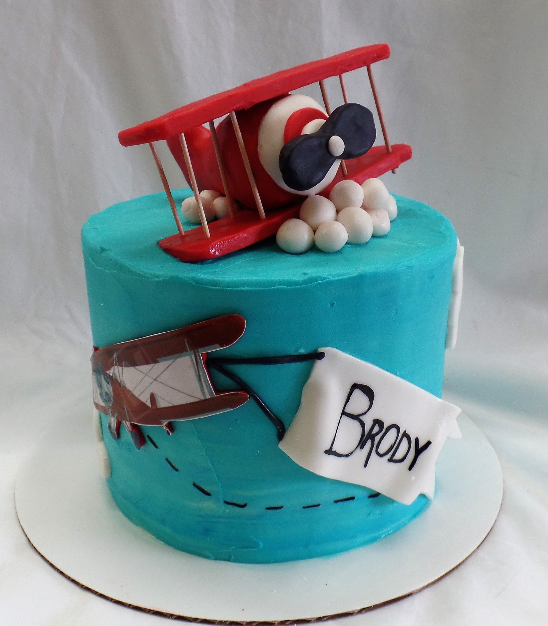 Antique Plane Baby Shower Cake