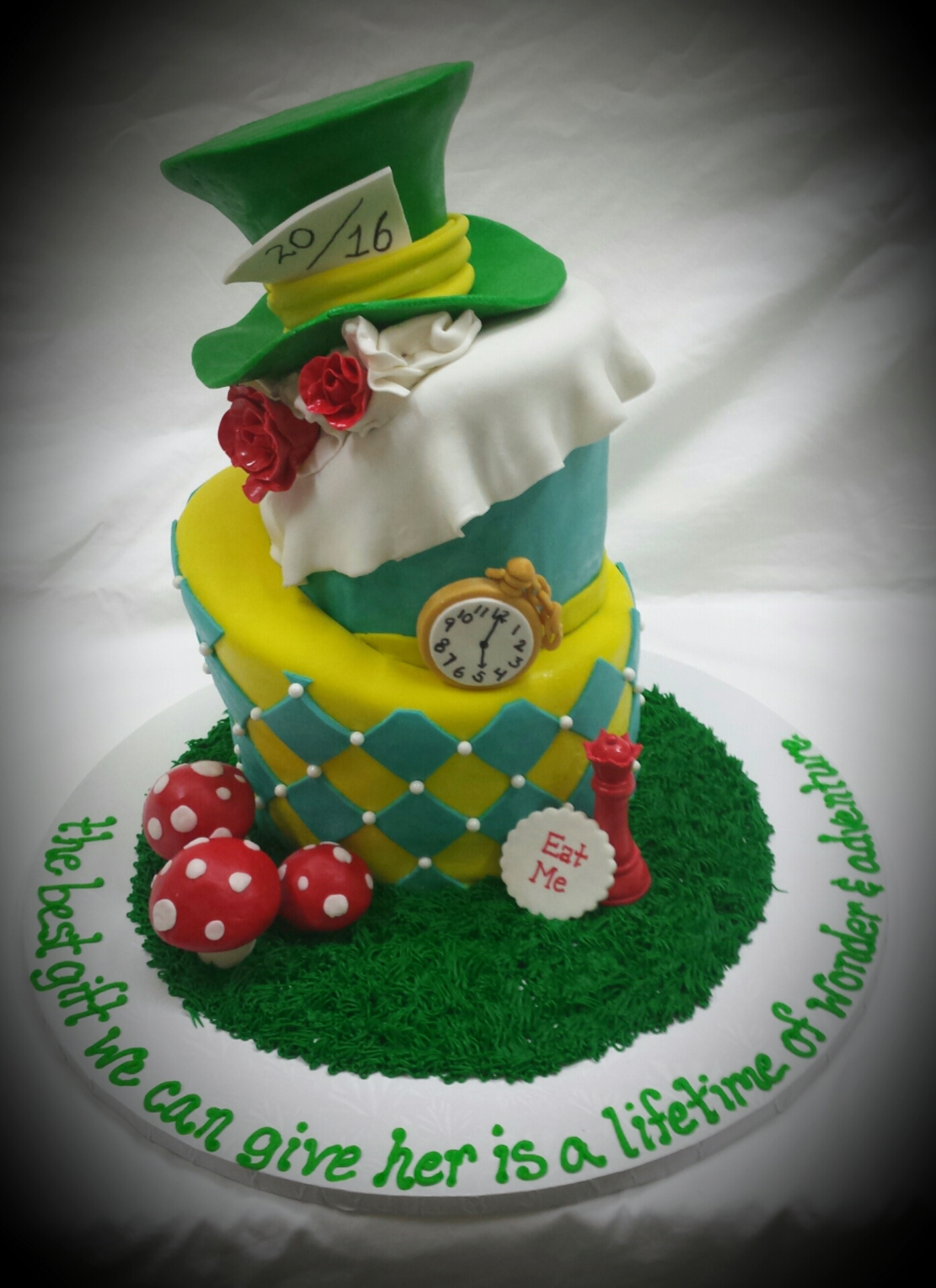 Alice in Wonderland Baby Shower Cake