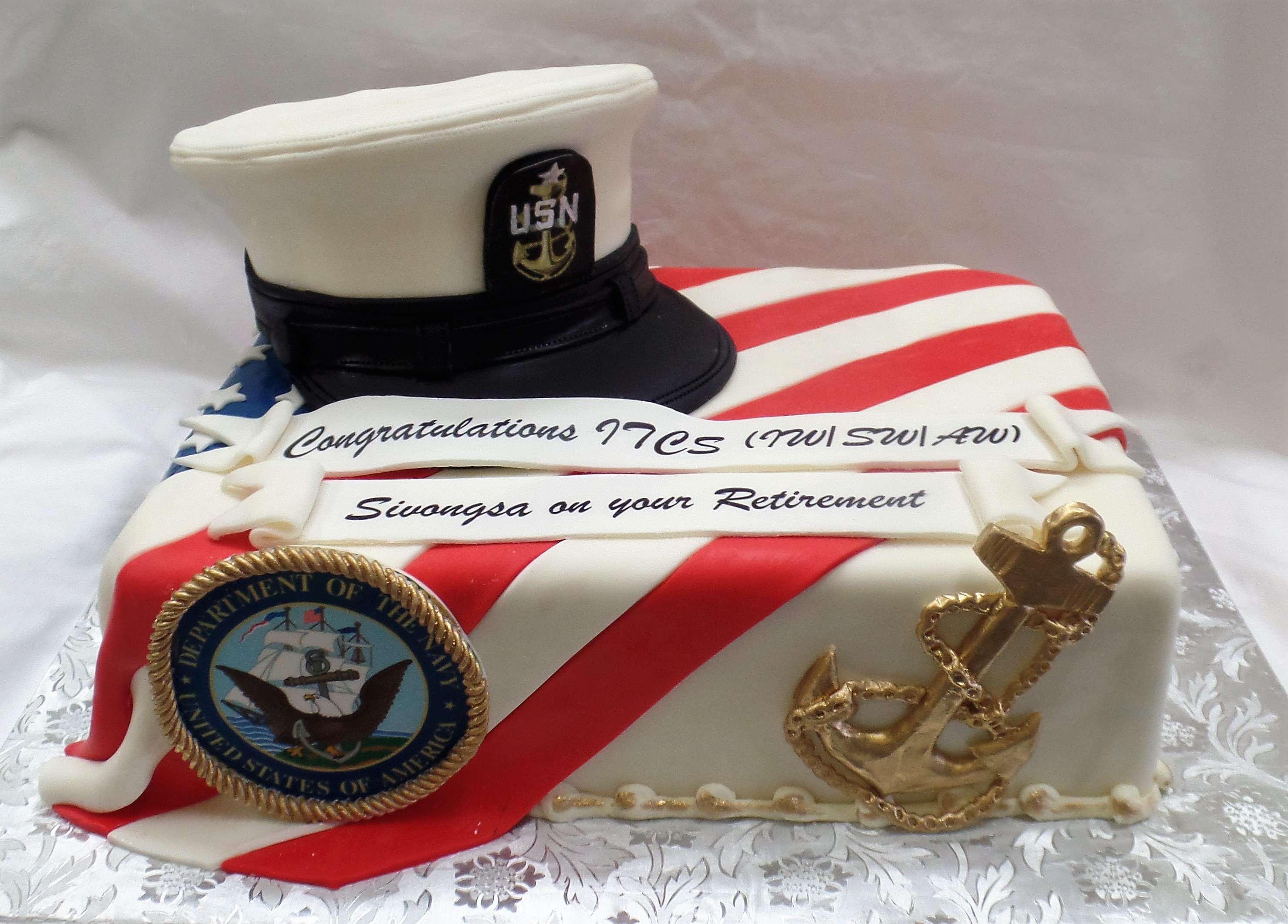 Navy Retirement Cake