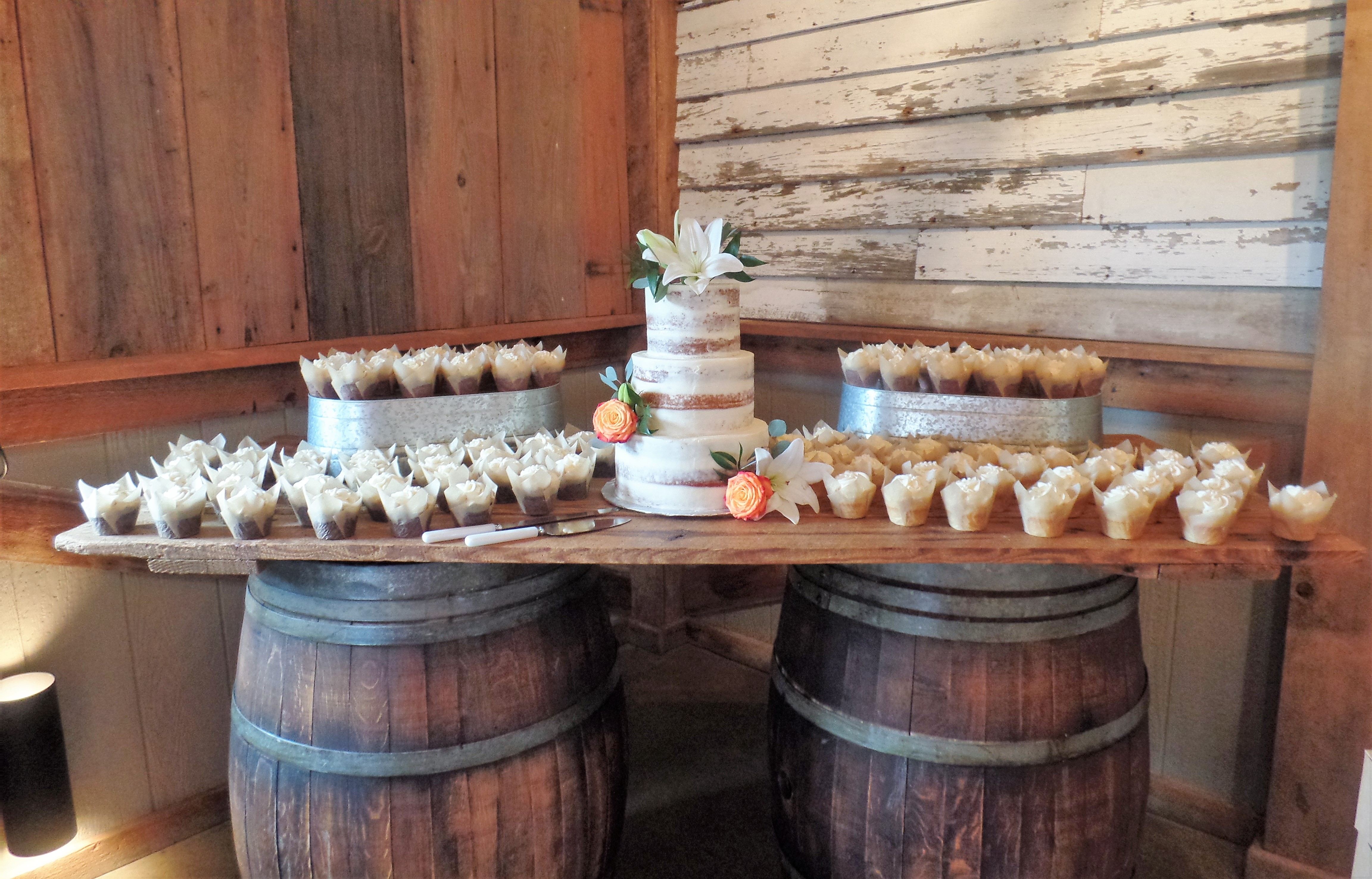 Rustic Cake and Cupcakes