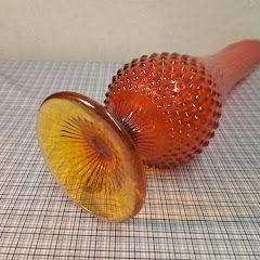 Thumbnail: Fenton Red Hobnail swung vase.