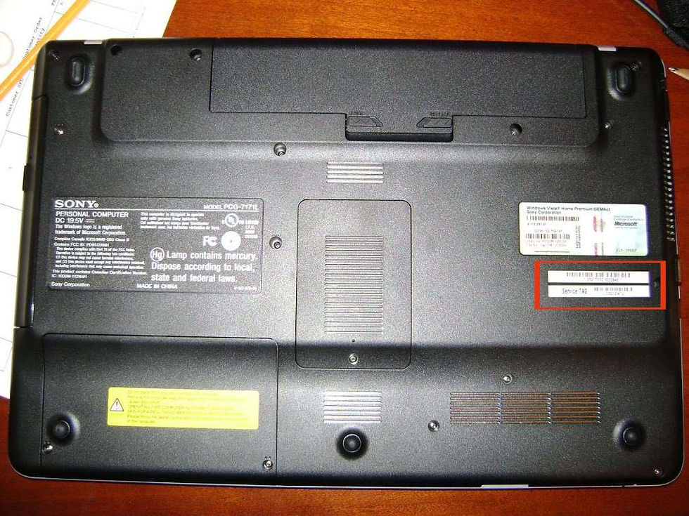 Modelo Sony Vaio