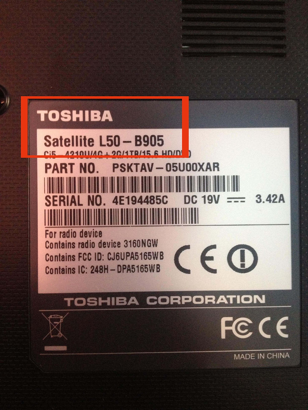 Modelo Toshiba