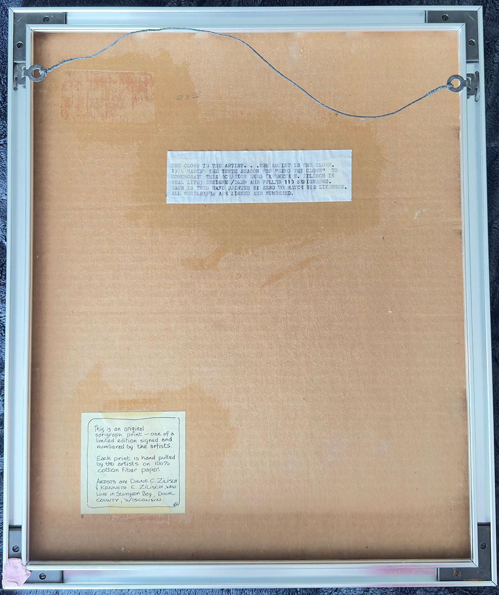 Thumbnail: Kenneth E. Zilisch Artist-"Zero The Clown", The clown is the artist