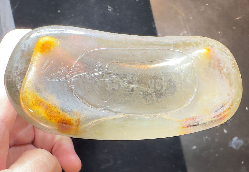 Thumbnail: Vintage Old Mr. Boston Embossed, glass liquor bottle, with original cap