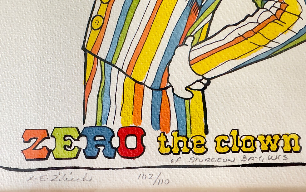 Thumbnail: Kenneth E. Zilisch Artist-"Zero The Clown", The clown is the artist