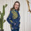 Thumbnail: Unisex Hoodie Blue Dahlias