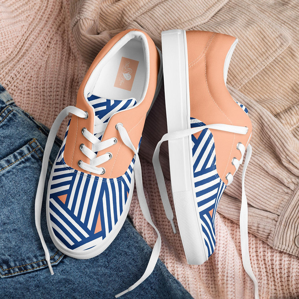 Thumbnail: Basketweave Men’s Lace-up Canvas Shoes