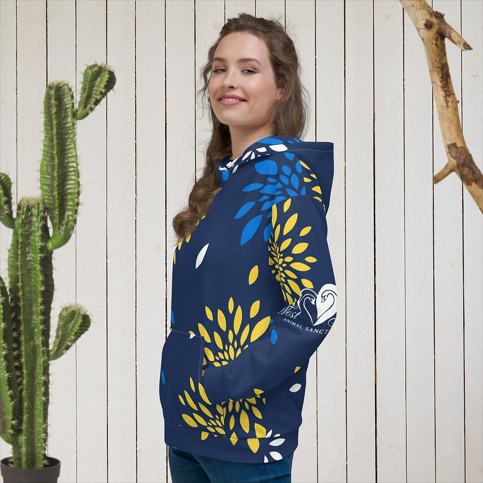 Thumbnail: Unisex Hoodie Blue Dahlias