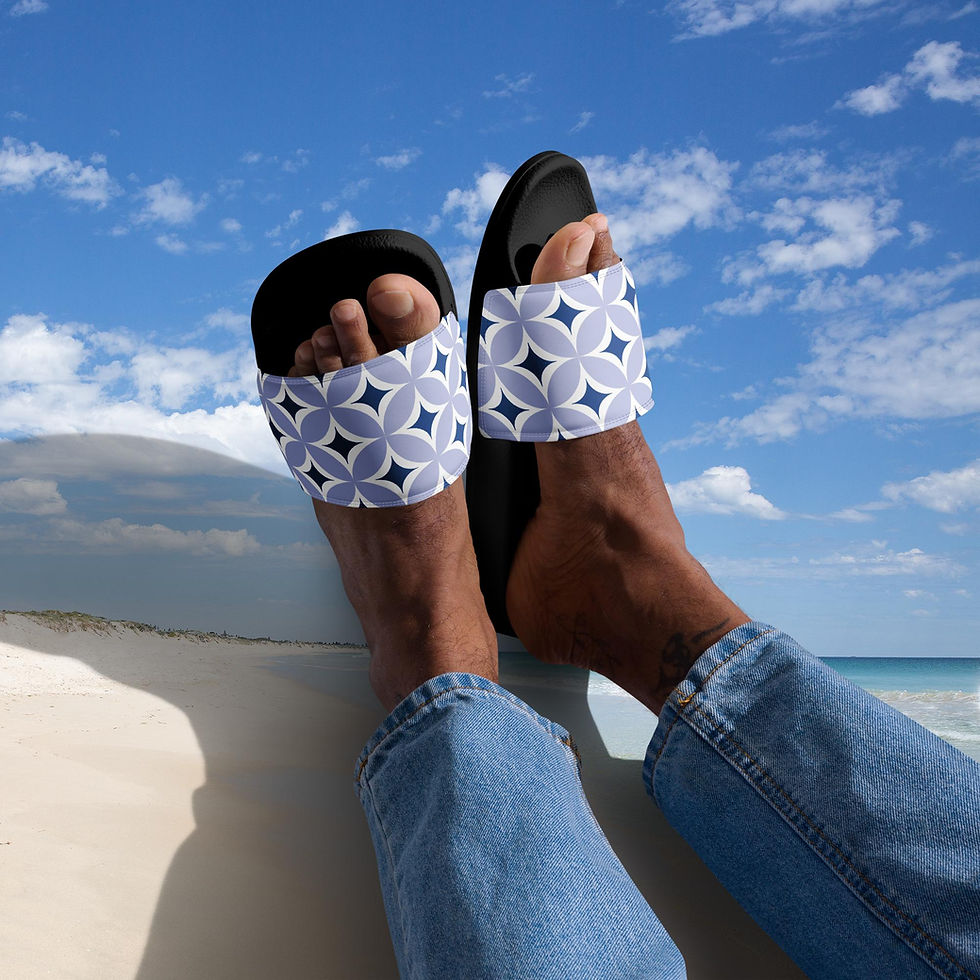 Thumbnail: Men's Slides Blue Diamonds