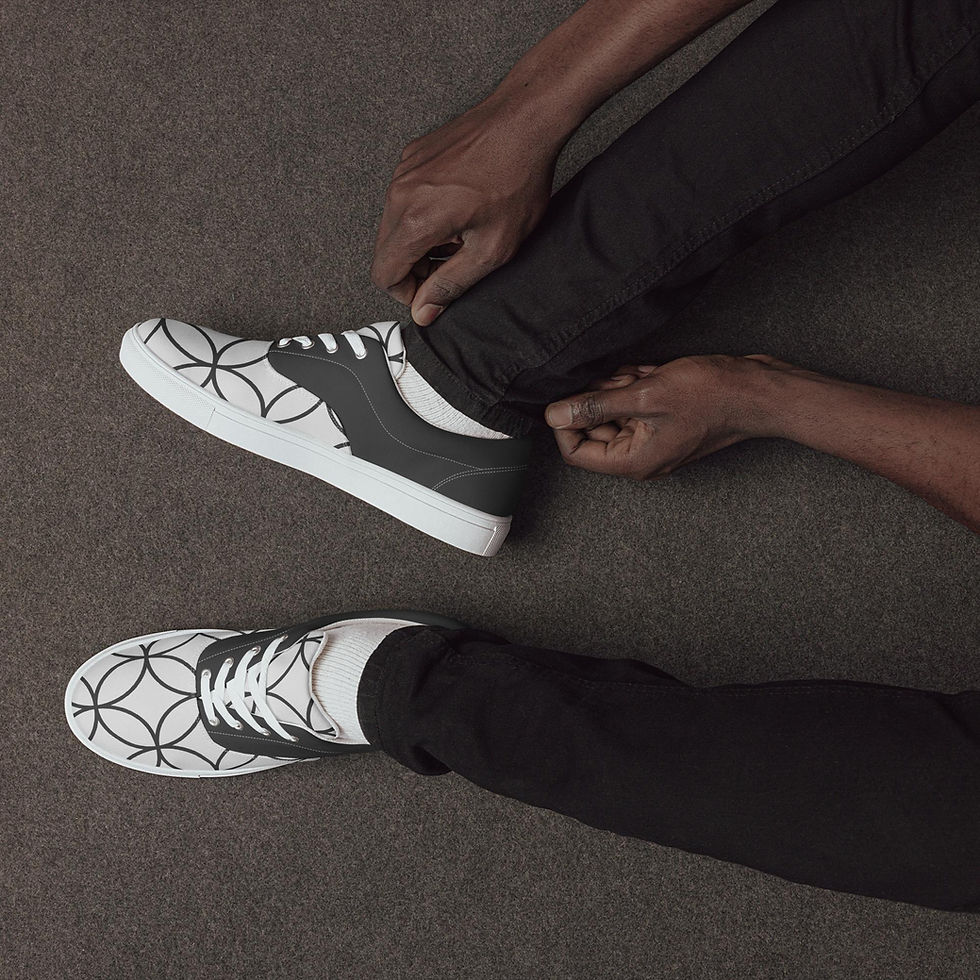 Thumbnail: Gray Clover Men’s Lace-up Canvas Shoes