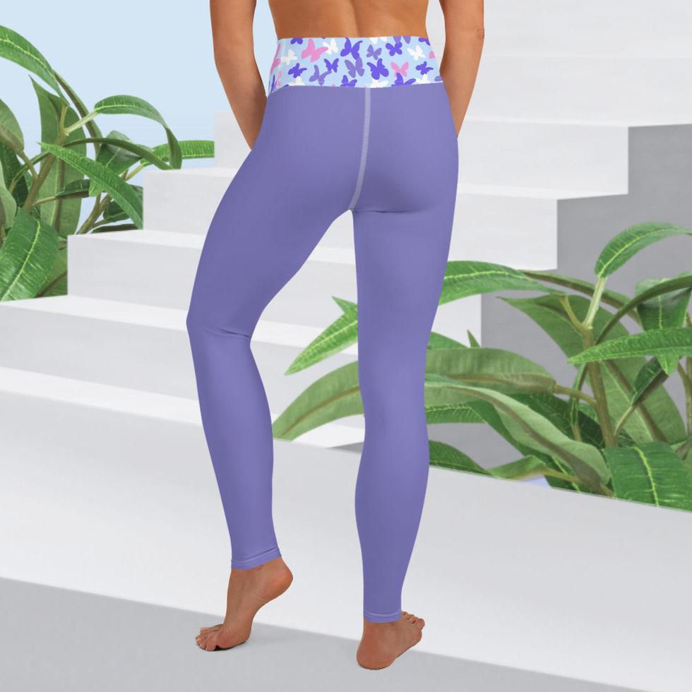 Thumbnail: Blue Butterflies Yoga Leggings