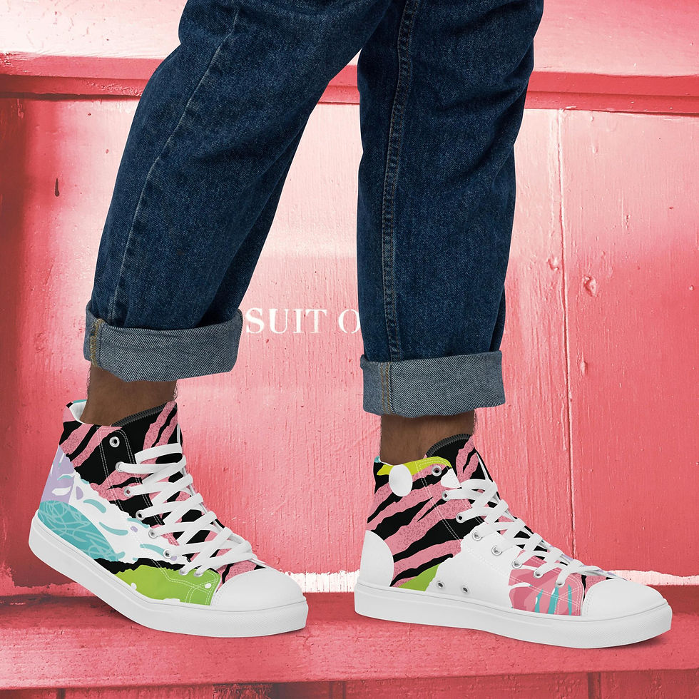 Thumbnail: Pop Art Pink Men’s High Top Canvas