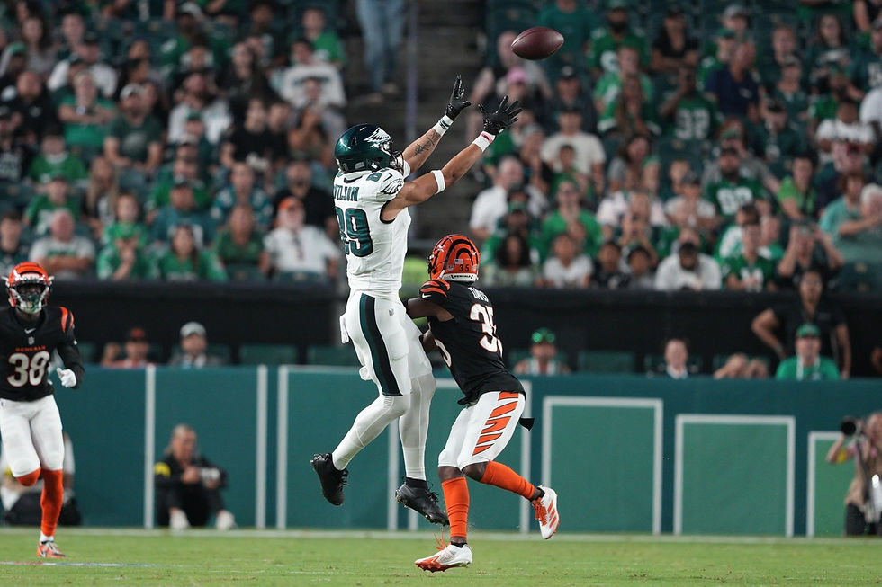 Wide receiver Johnny Wilson made some circus catches against the Bengals. Photo by Andy Lewis.